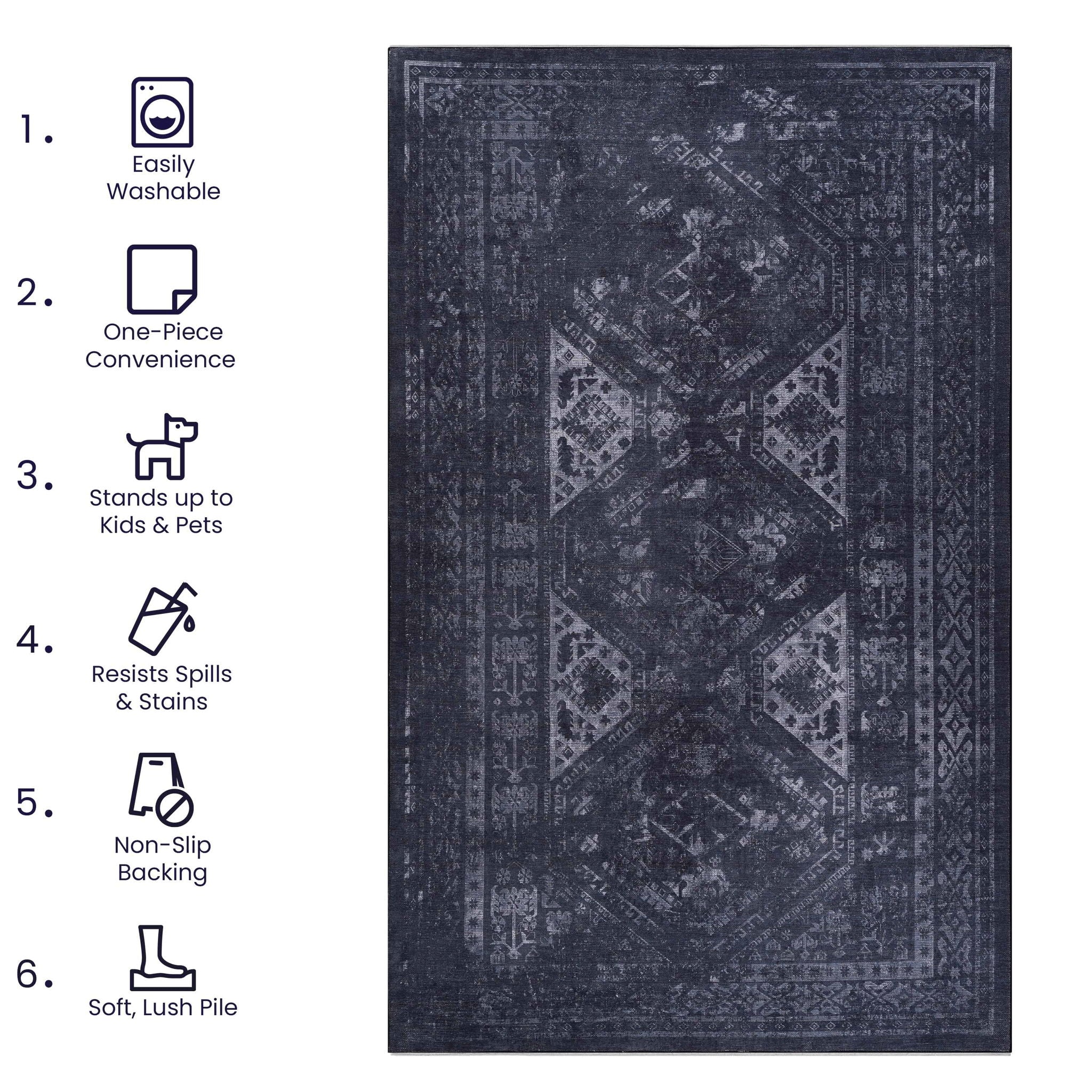 Maval - Trendy Area Rug, Washable - Image 15