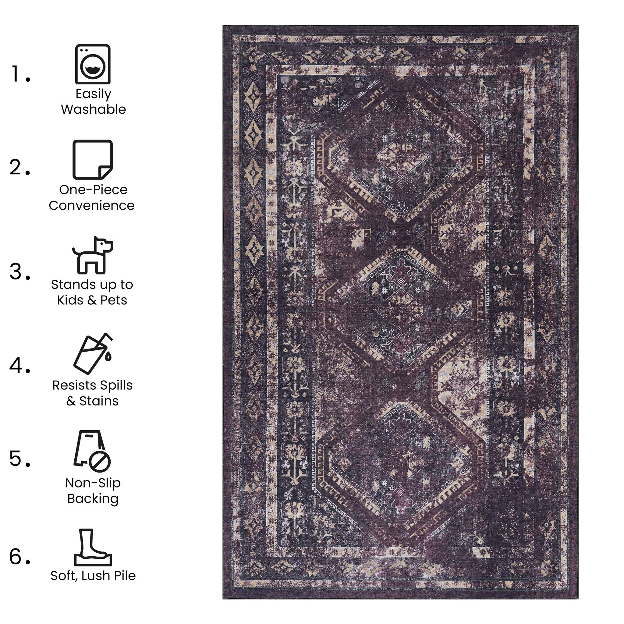 Maval - Trendy Washable Area Rug - Image 14