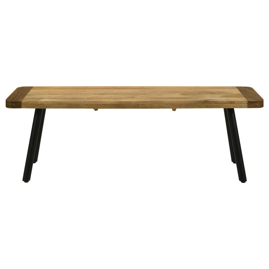 Maverick - Wood Dining Bench - Natural Mango And Black - Image 3
