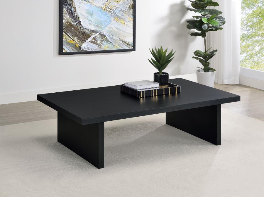 Max - Rectangular Engineered Laminate Coffee Table - Black - Image 2