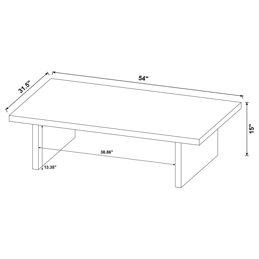 Max - Rectangular Engineered Laminate Coffee Table - Black - Image 7