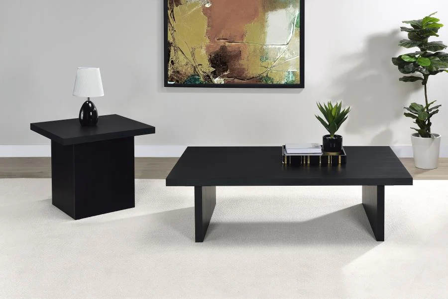 Max - Rectangular Engineered Laminate Coffee Table - Black - Image 8
