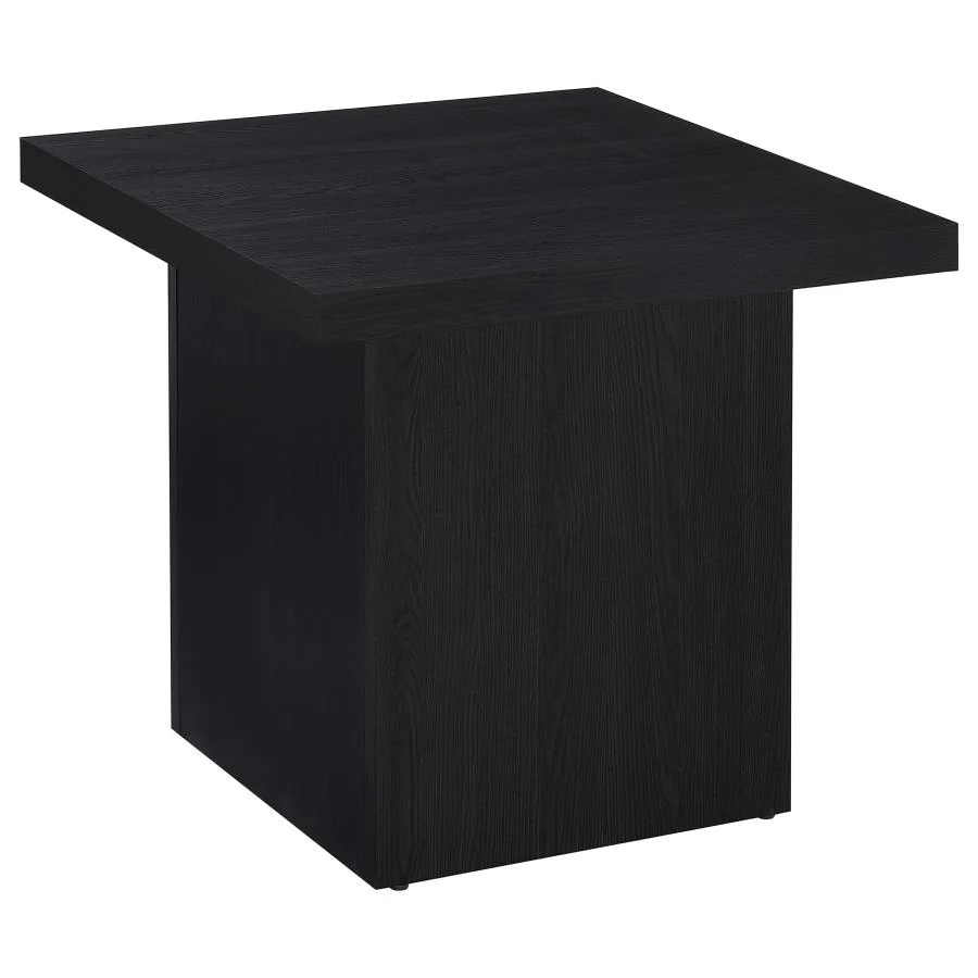Devar - Square Engineered Laminate End Side Table - Black