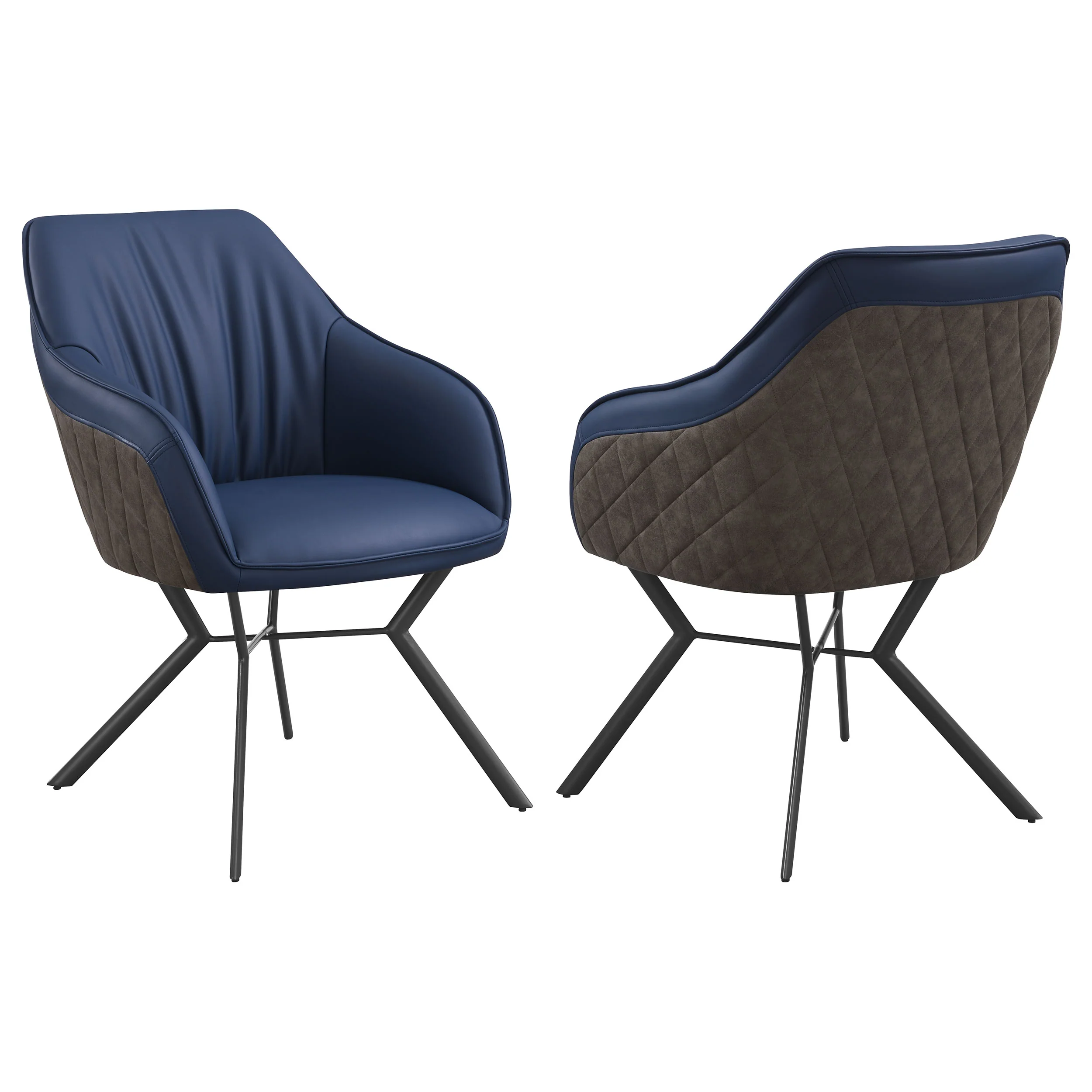 Mayer - Upholstered Dining Arm Chair (Set of 2) - Blue - Image 15