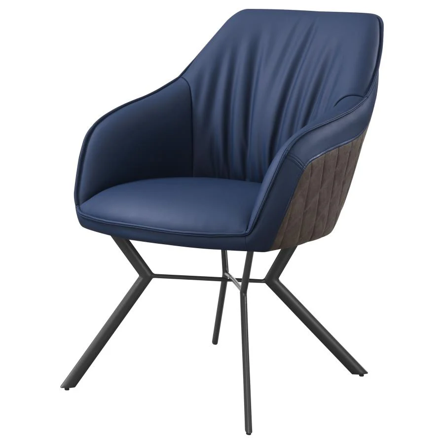 Mayer - Upholstered Dining Arm Chair (Set of 2) - Blue - Image 5