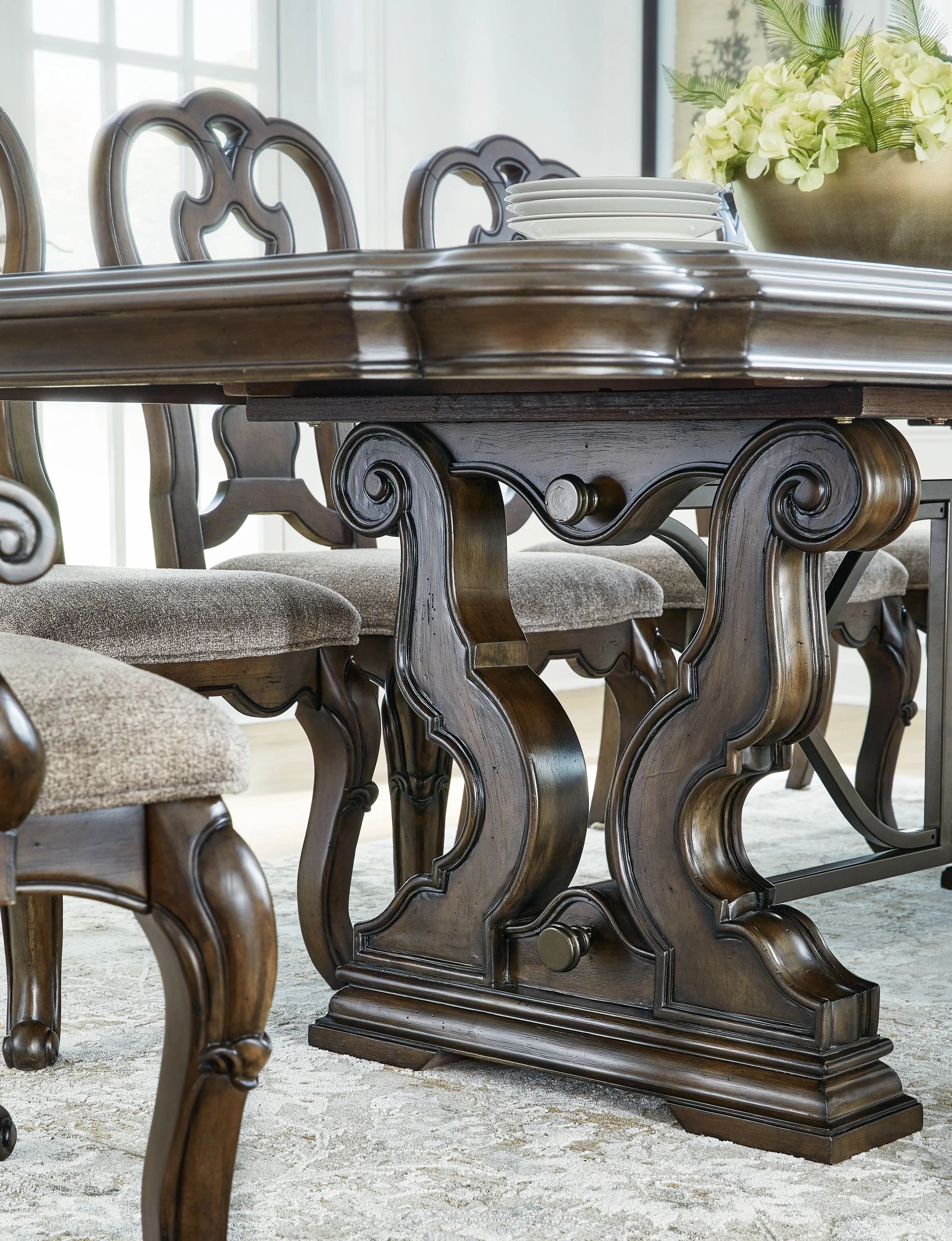 Maylee - Dining Extension Table - Dark Brown - Image 4