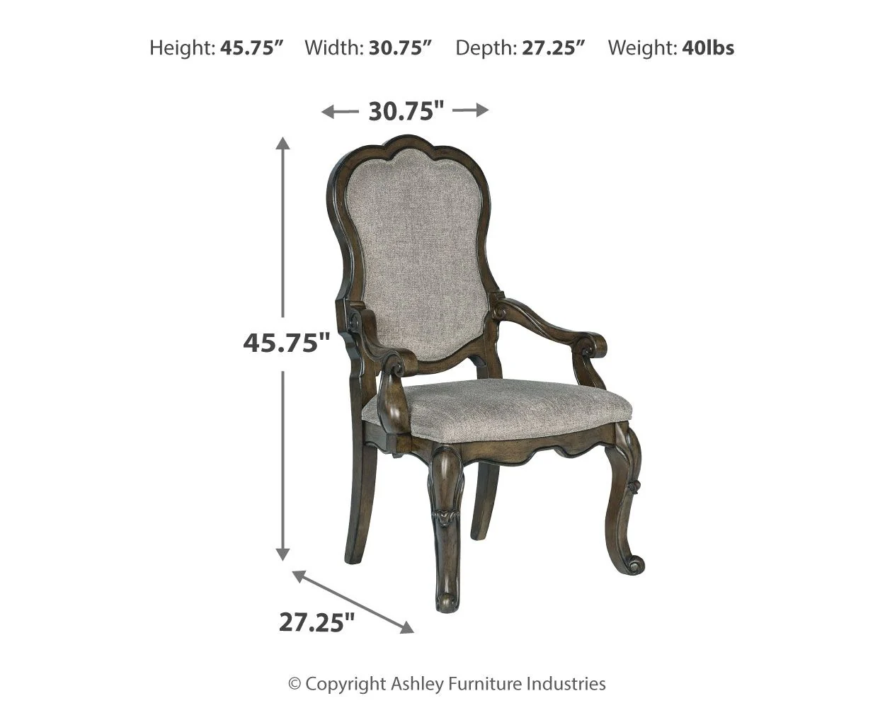 Maylee - Dining Upholstered Arm Chair (Set of 2) - Dark Brown - Image 8