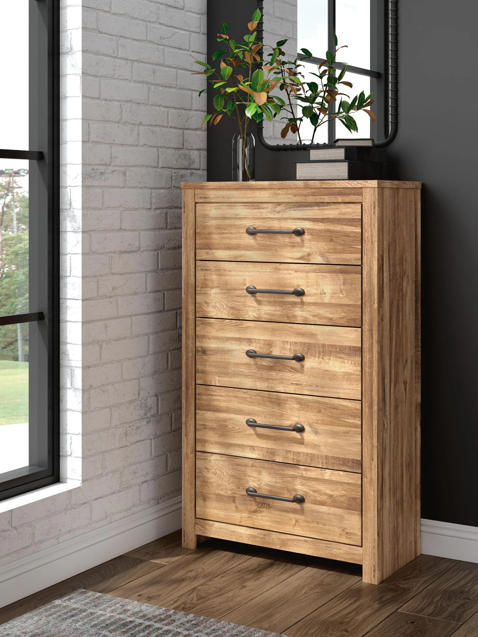 Maystonna - Five Drawer Chest - Brown - Image 7
