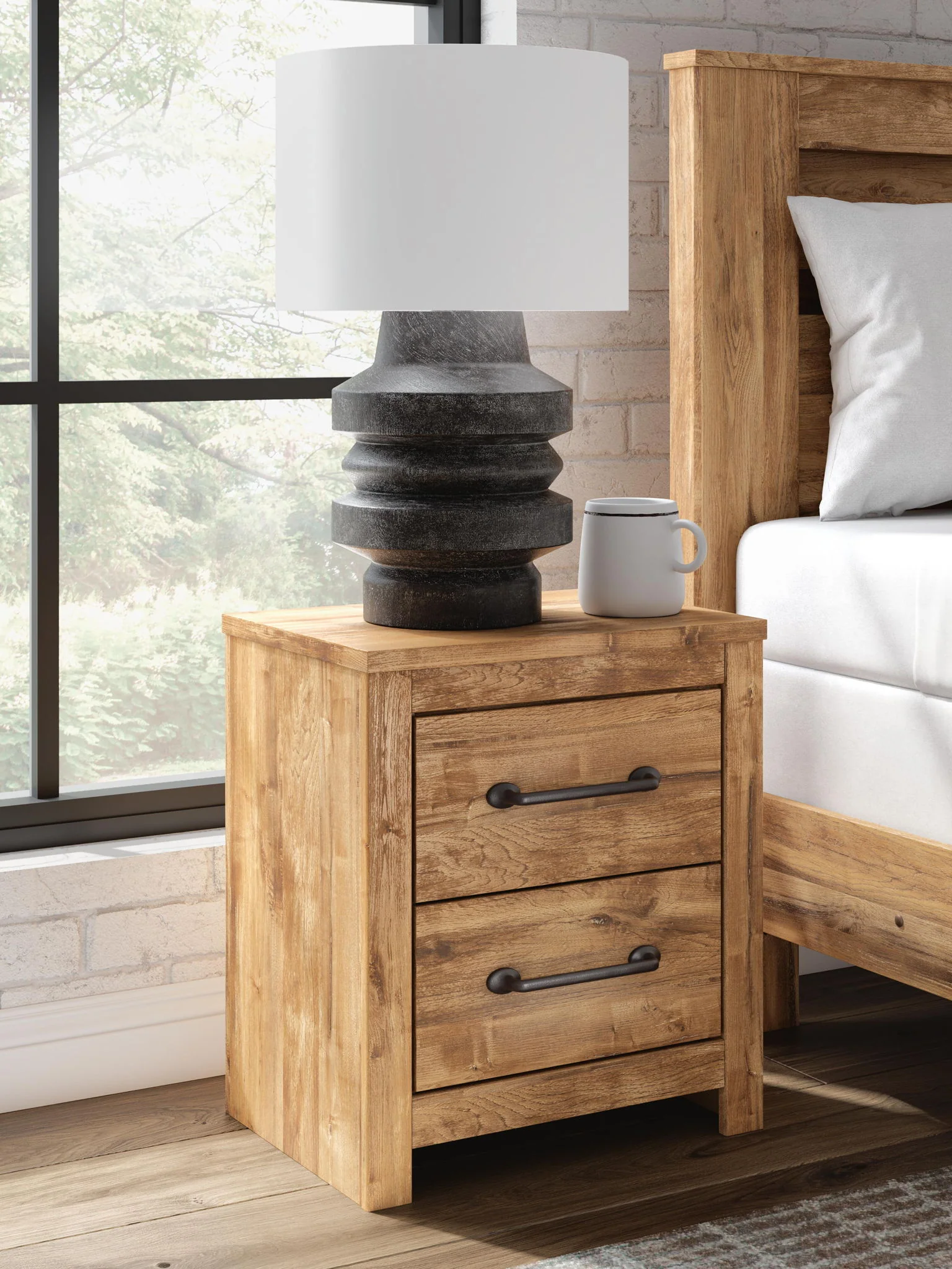 Maystonna - Two Drawer Night Stand - Brown - Image 4