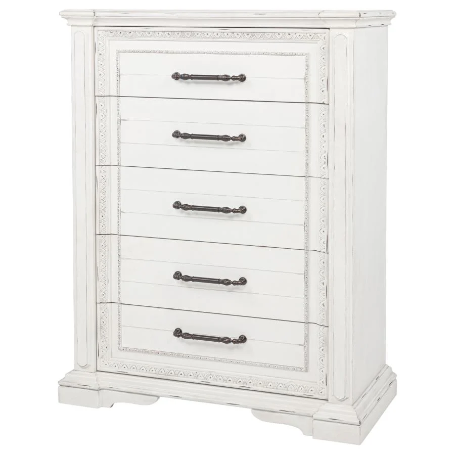 Mckinney - 5-Drawer Bedroom Chest Of Drawers - Vintage White - Image 4
