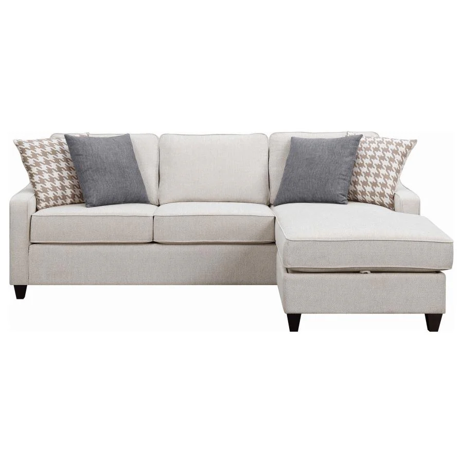 Mcloughlin - Upholstered Sloped Arm Sectional Sofa - Platinum - Image 3