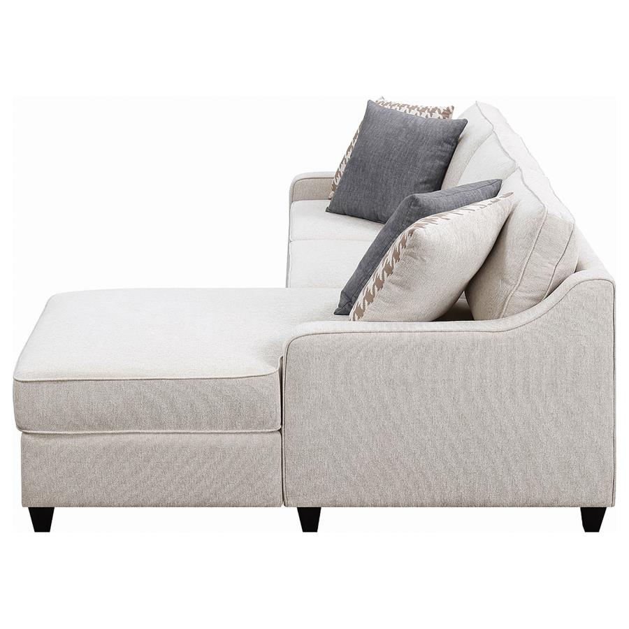 Mcloughlin - Upholstered Sloped Arm Sectional Sofa - Platinum - Image 4