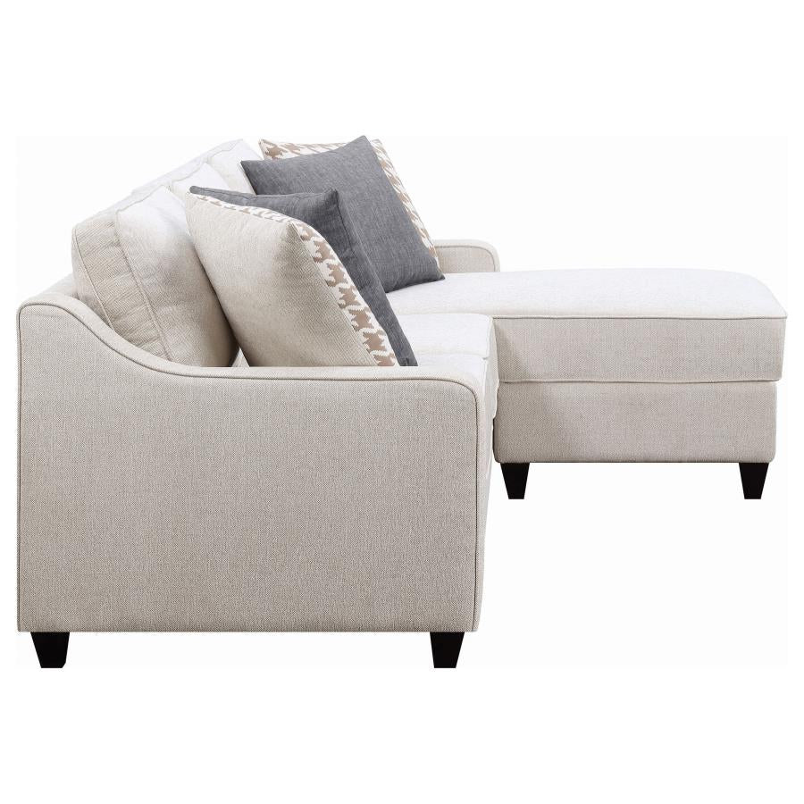 Mcloughlin - Upholstered Sloped Arm Sectional Sofa - Platinum - Image 6