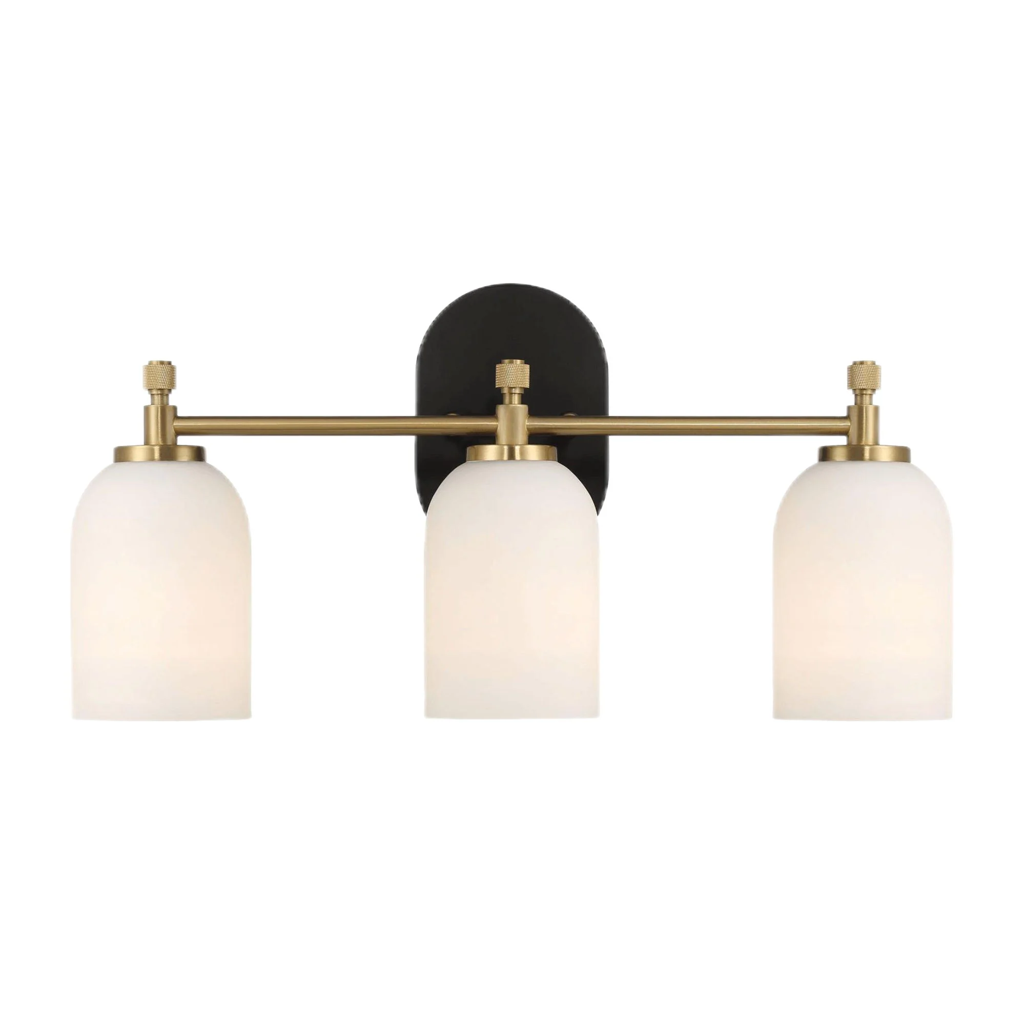 Meadows - 3 Lights Vanity Brush Bathroom Wall Light For Bathroom Over Mirror - Black / Gold / White - Image 2