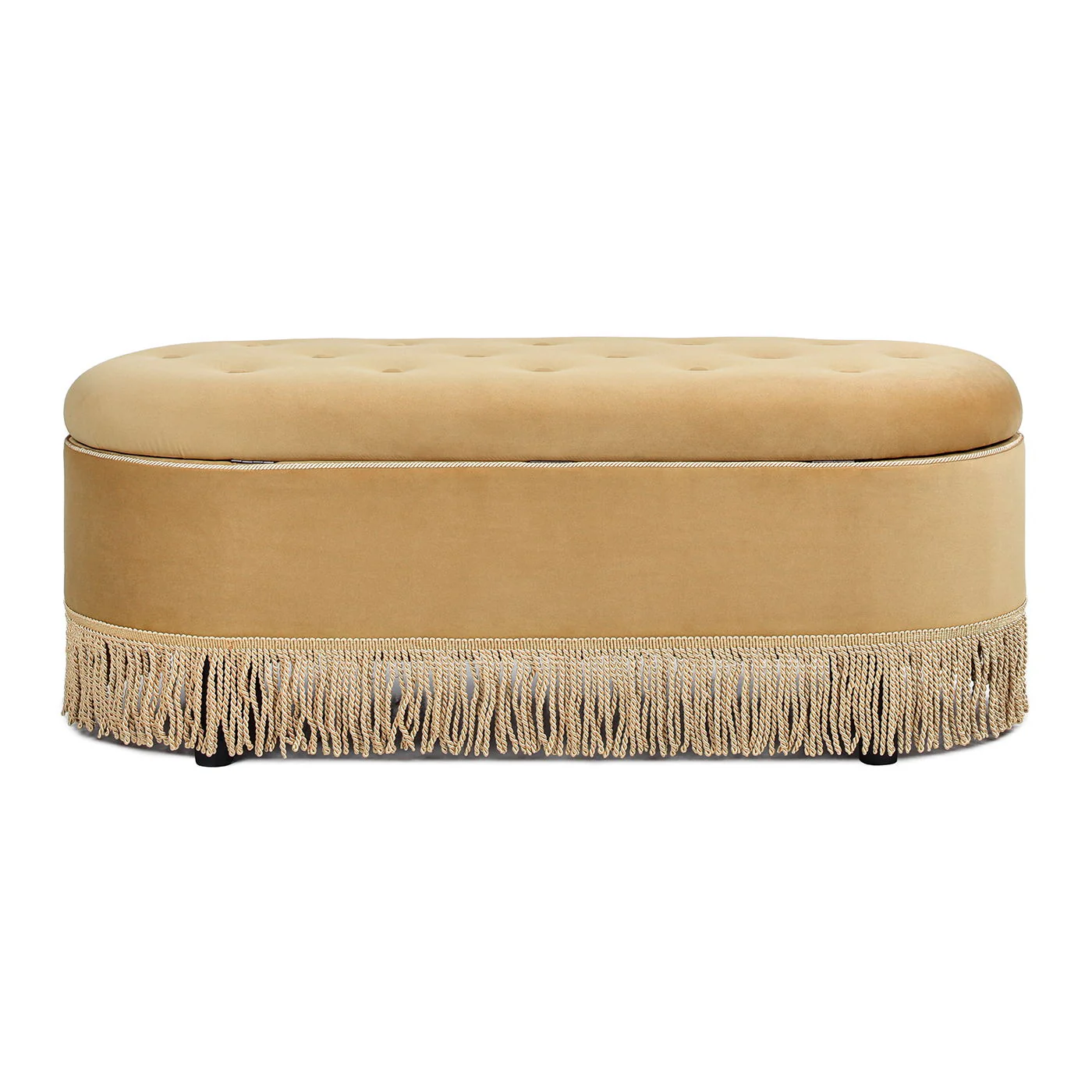 Melinda - Oval Tufted Bullion Fringe Storage Bench - Image 17