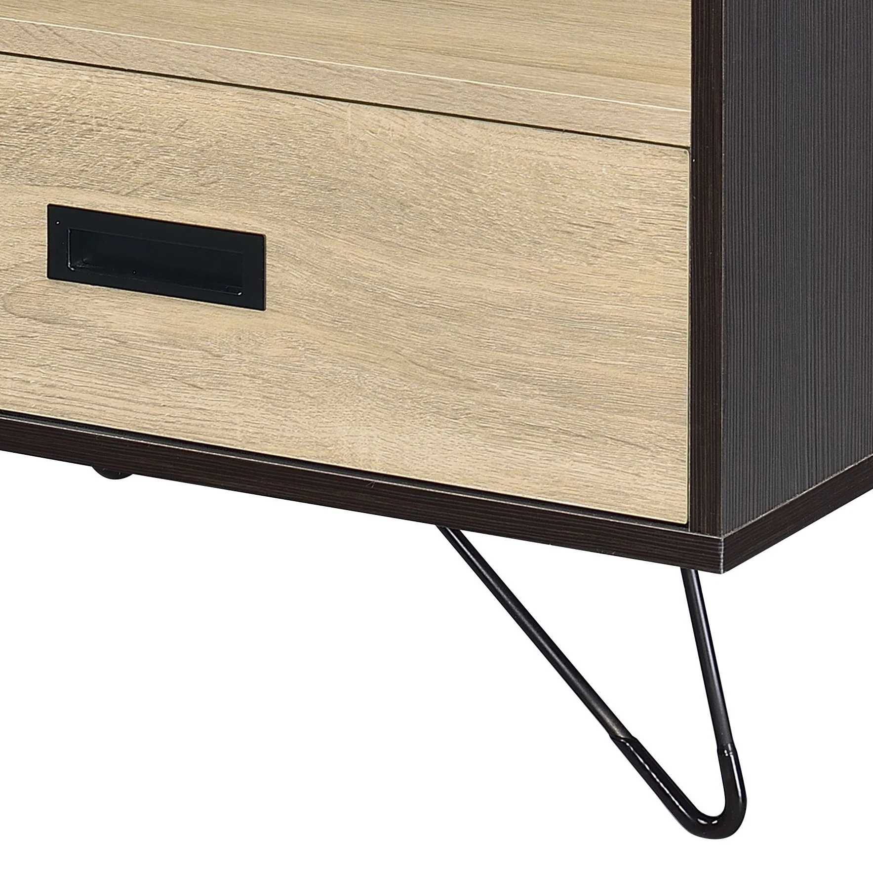 Melkree - Accent Table With Display & Utility Function - Oak / Black - Image 8
