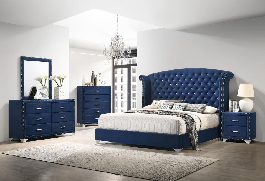 Melody - 6-Drawer Upholstered Dresser With Mirror - Image 11