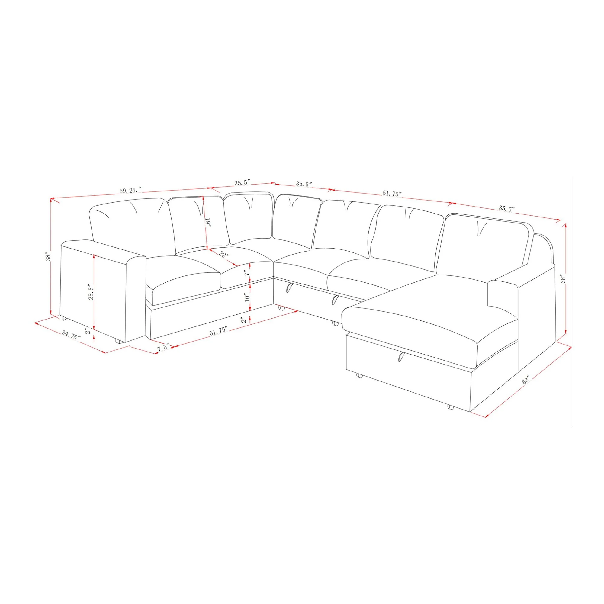 Melody - Contemporary Design Sectional Sofa - Image 9
