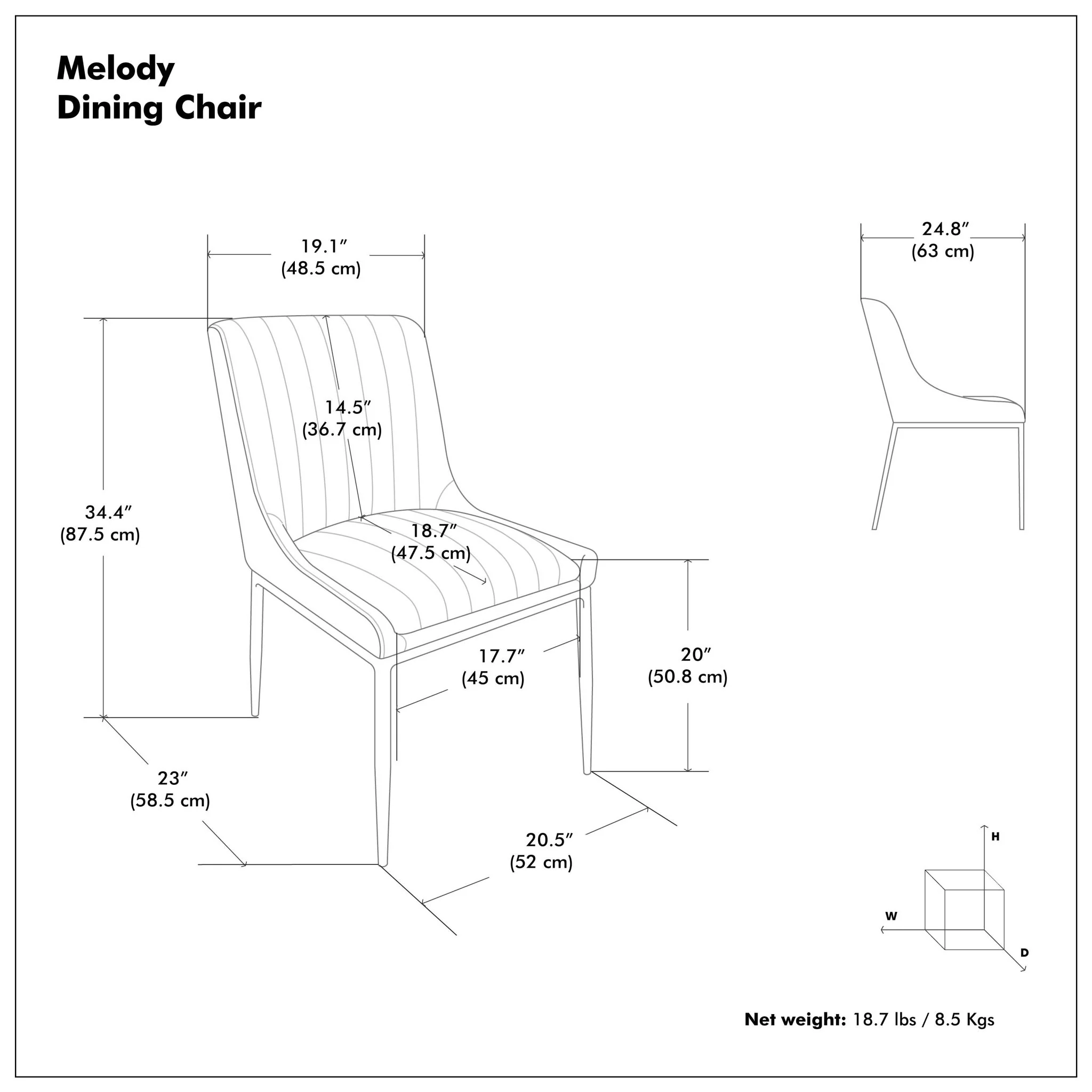 Melody - Versatile Upholstered Dining Chair (Set of 2) - Image 2