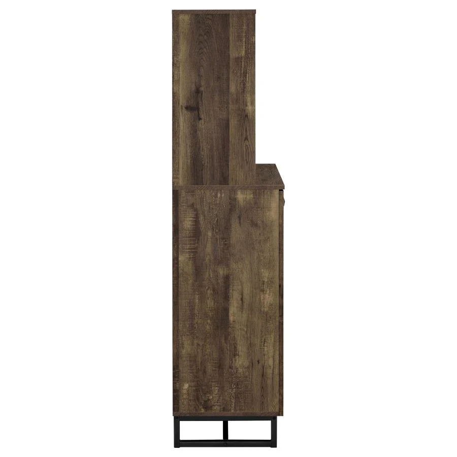 Mendoza - 2 Door Home Bar Cabinet Wine Storage - Rustic Oak - Image 9