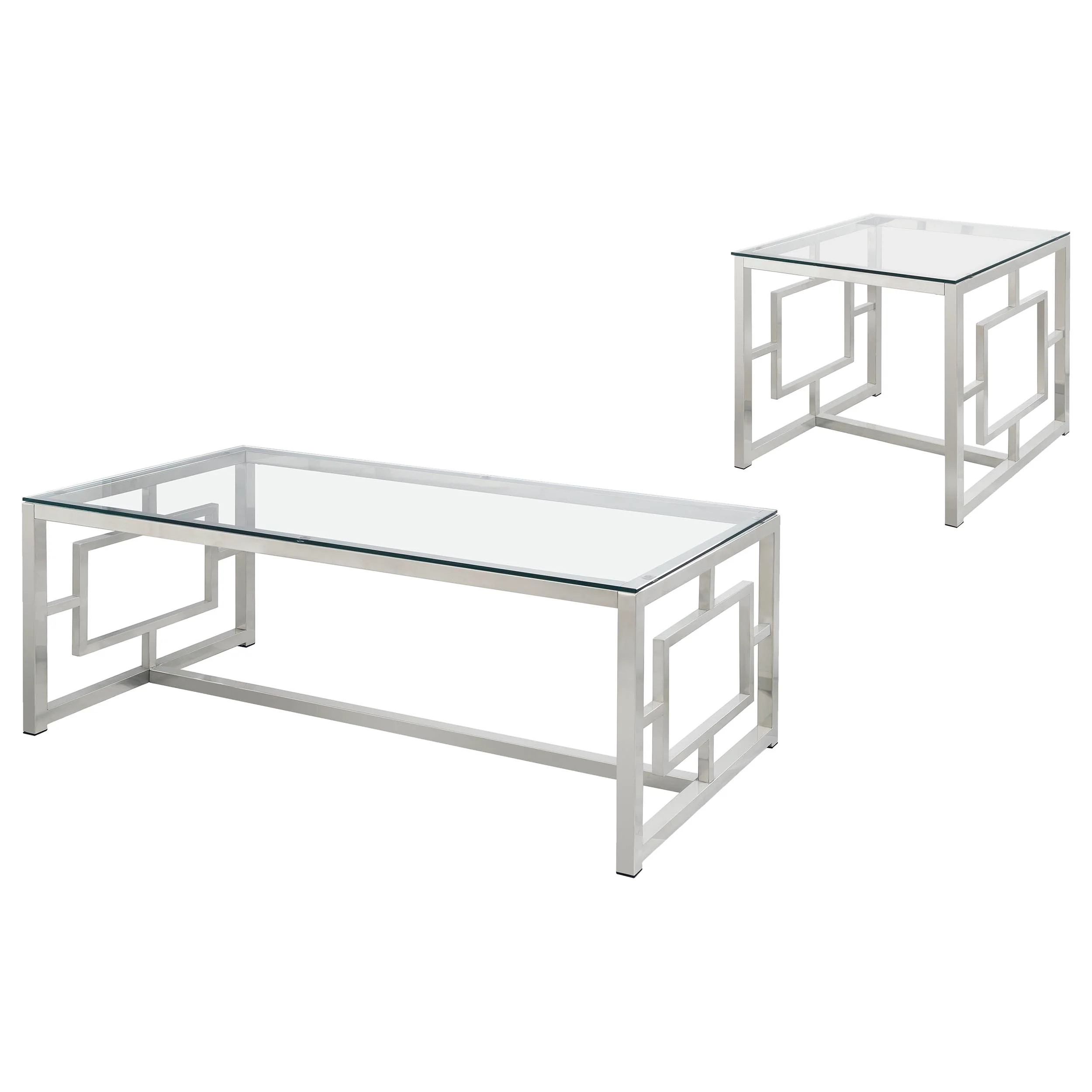 Merced 2-piece Rectangular Coffee and End Table Set Nickel - Image 2