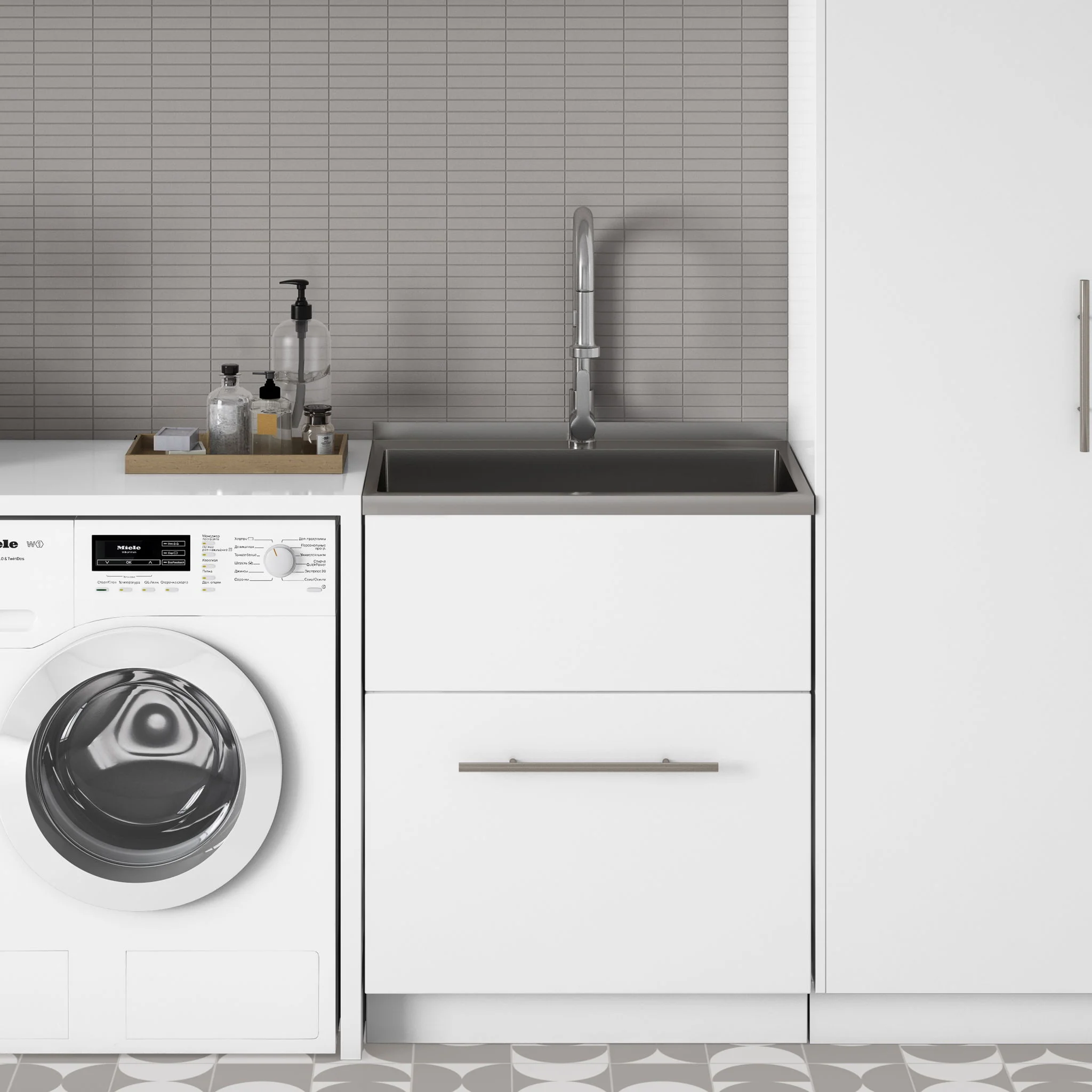 Metro - Laundry Cabinet & Faucet And Stainless Steel Sink - Image 9