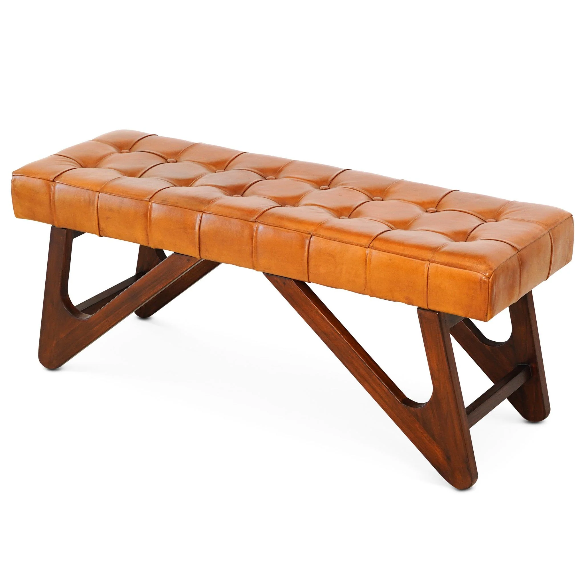 Mia - Bench With Buttons - Brown / Rustic - Image 12
