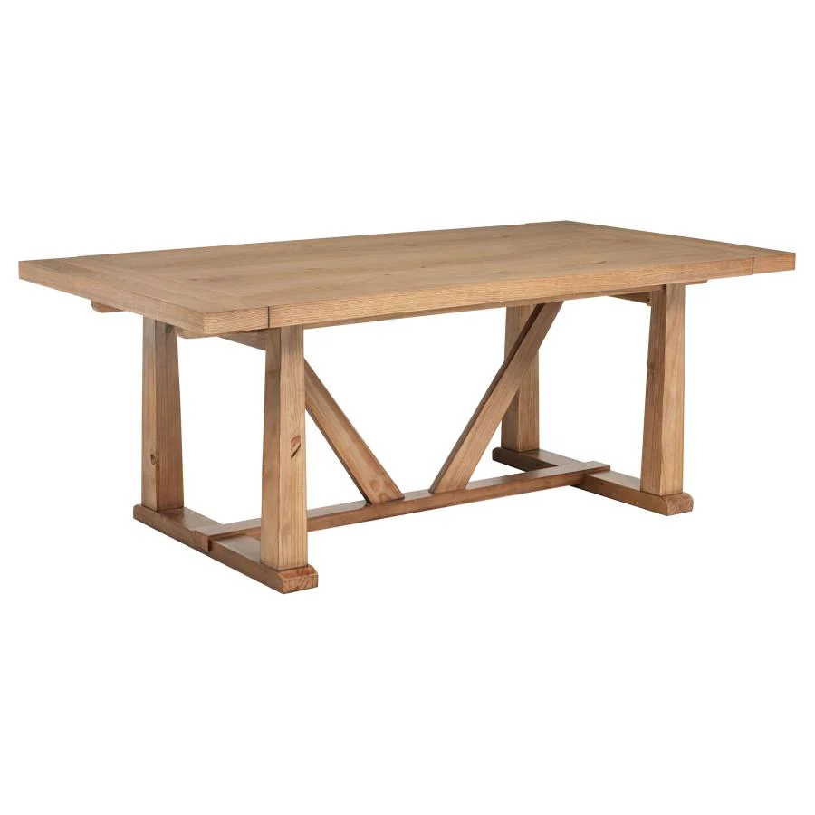 Middleton - 106" Extension Leaf Dining Table - Natural Brown - Image 4