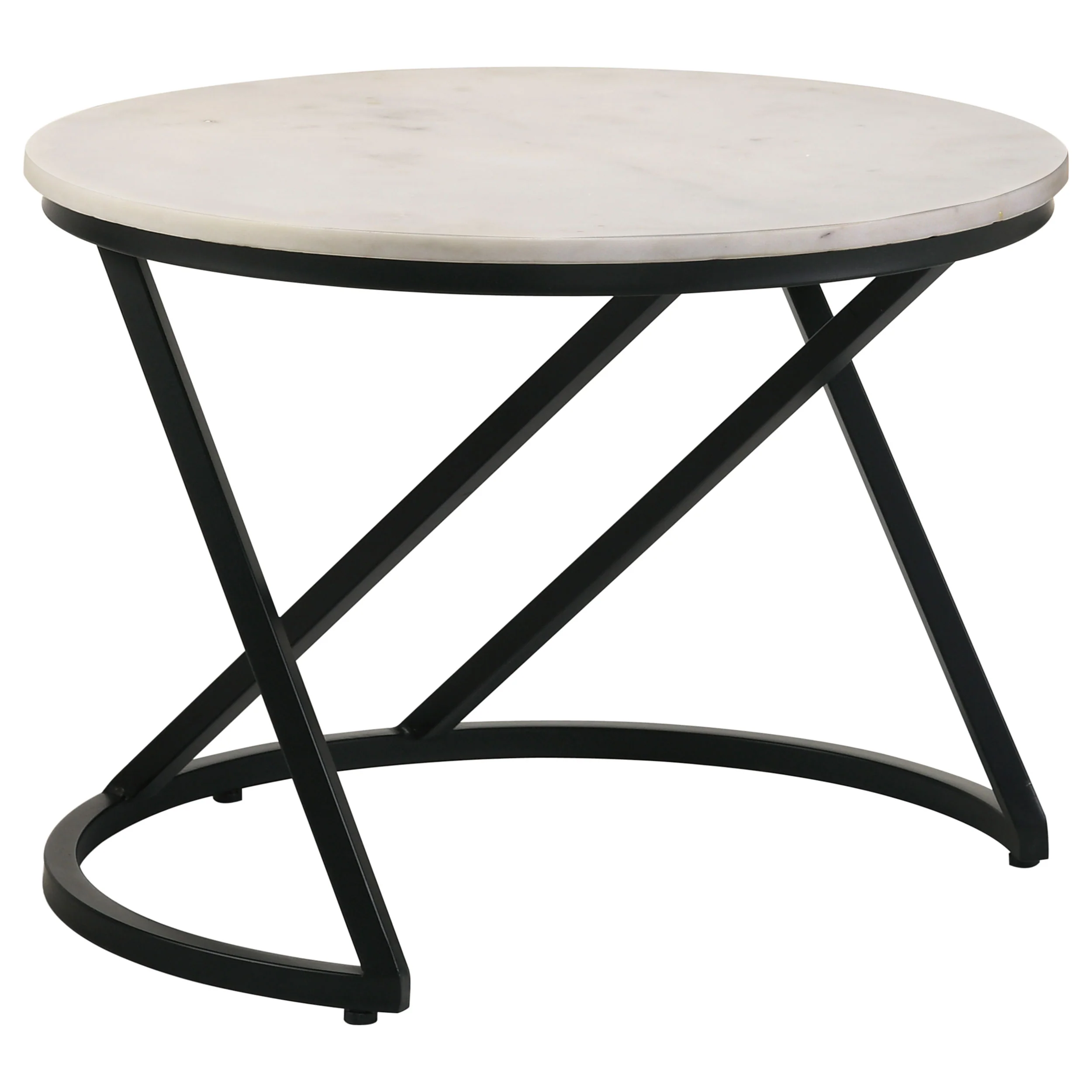 Miguel - Round Marble Top Coffee Table - White And Black - Image 7