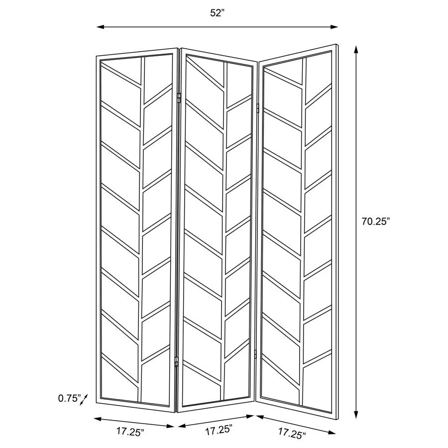 Mila - 3-Panel Room Divider Folding Shoji Screen - Walnut - Image 4