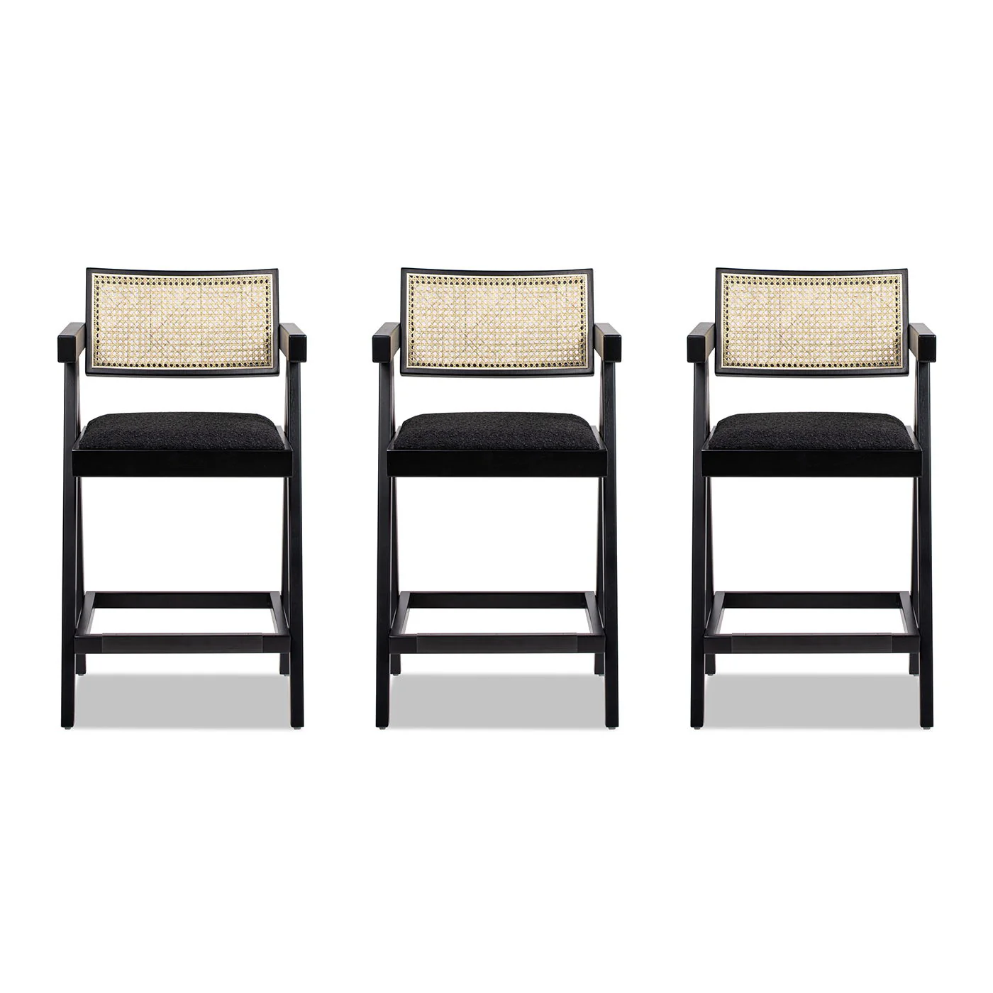 Milan - Modern Webbing Back Stool With Arms (Set of 3) - Image 23