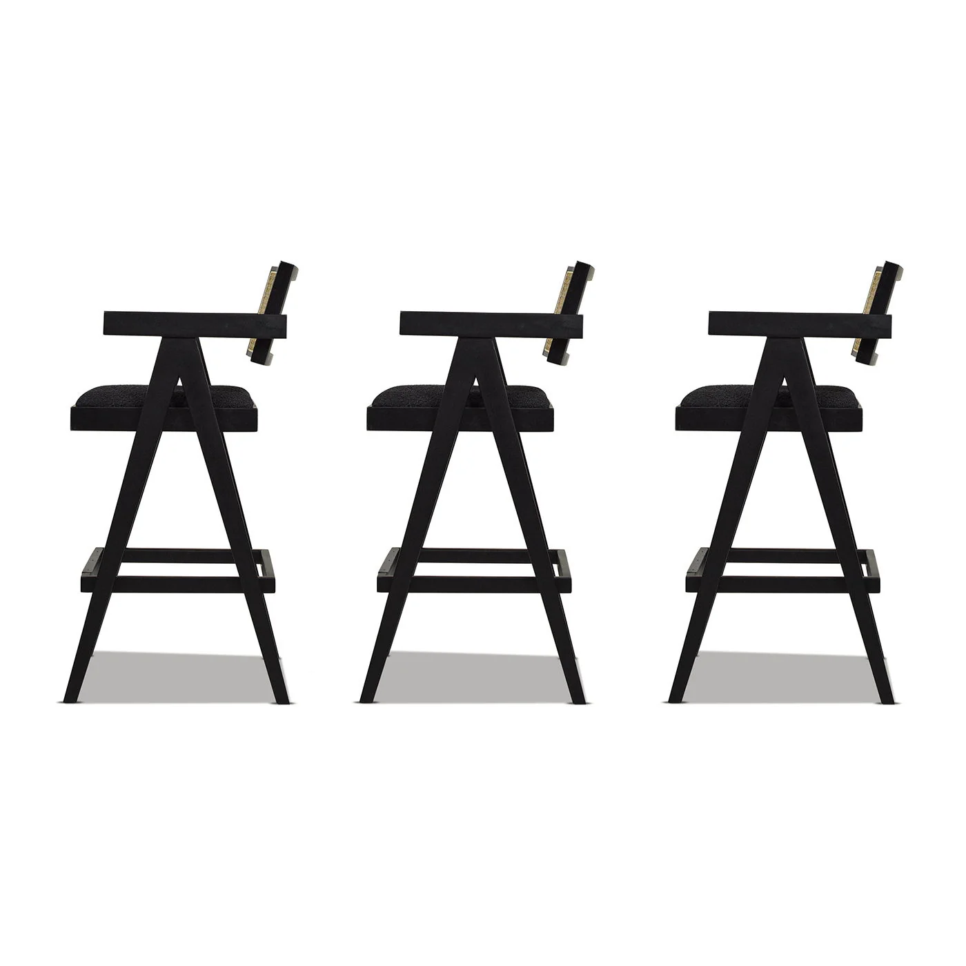 Milan - Modern Webbing Back Stool With Arms (Set of 3) - Image 26