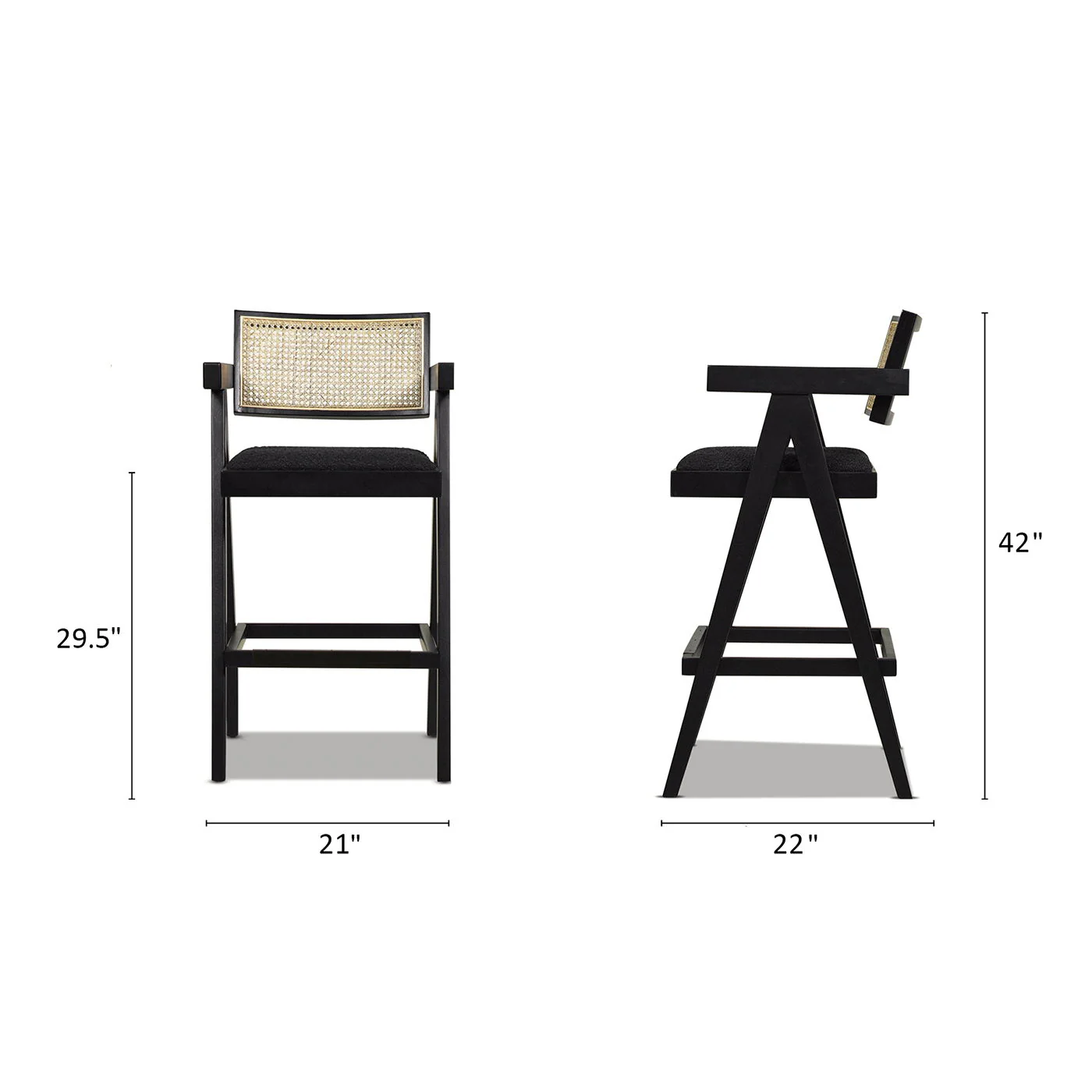 Milan - Modern Webbing Back Stool With Arms (Set of 3) - Image 27