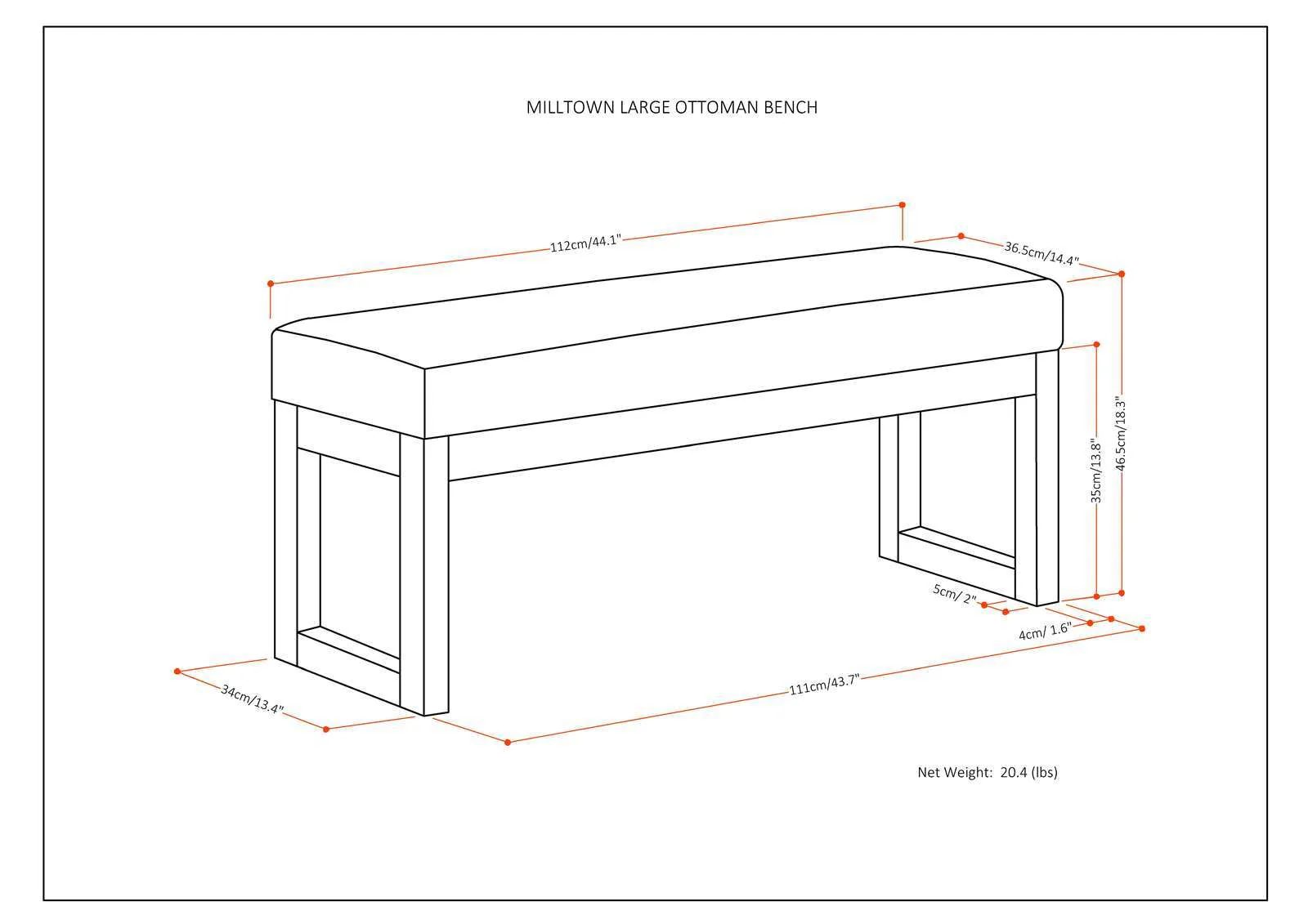 Milltown - Upholstered Ottoman Bench - Image 46