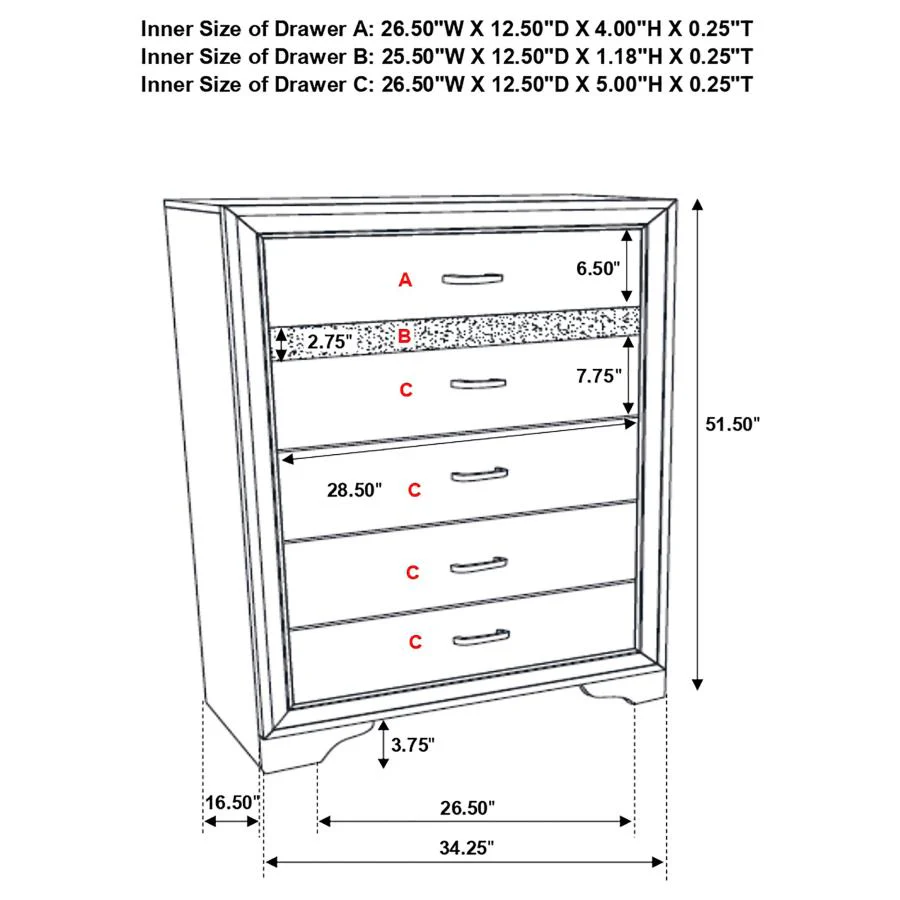 Miranda - 5-Drawer Bedroom Chest - Image 23