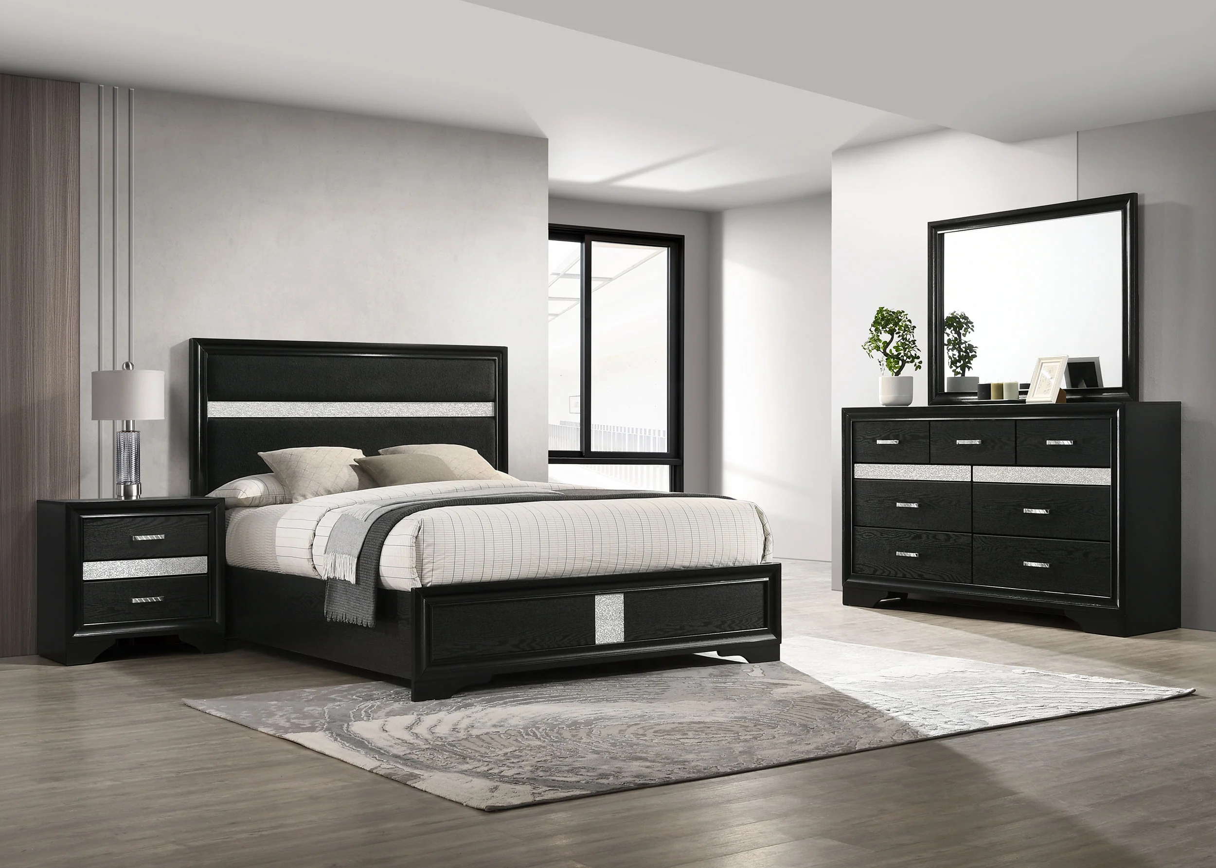 Miranda - Panel Bedroom Set - Black - Image 206