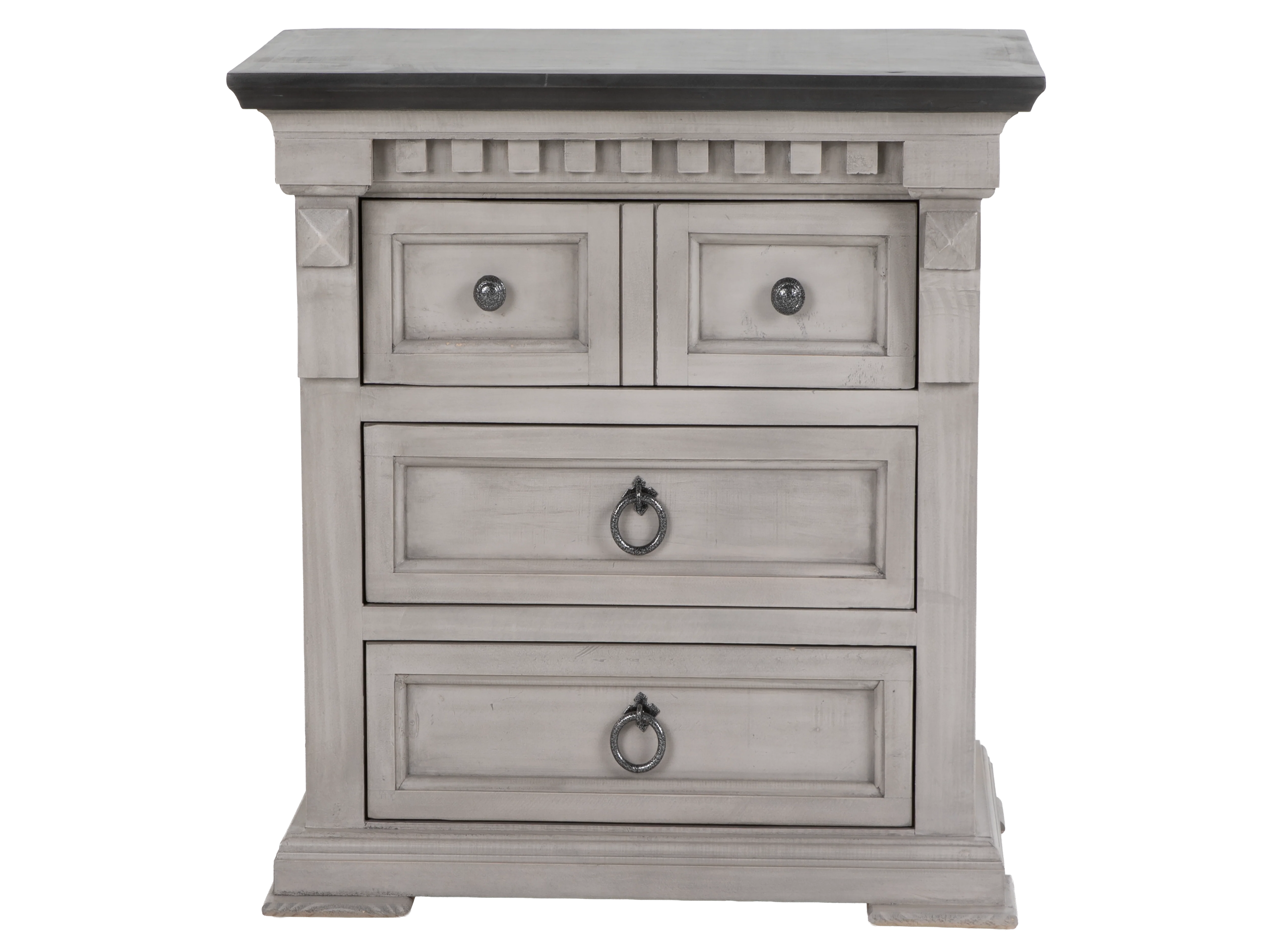 Mission Crest Rustic Farmhouse 6-Piece Bedroom Set – Two-Tone Gray/White Panel Bed - Image 9