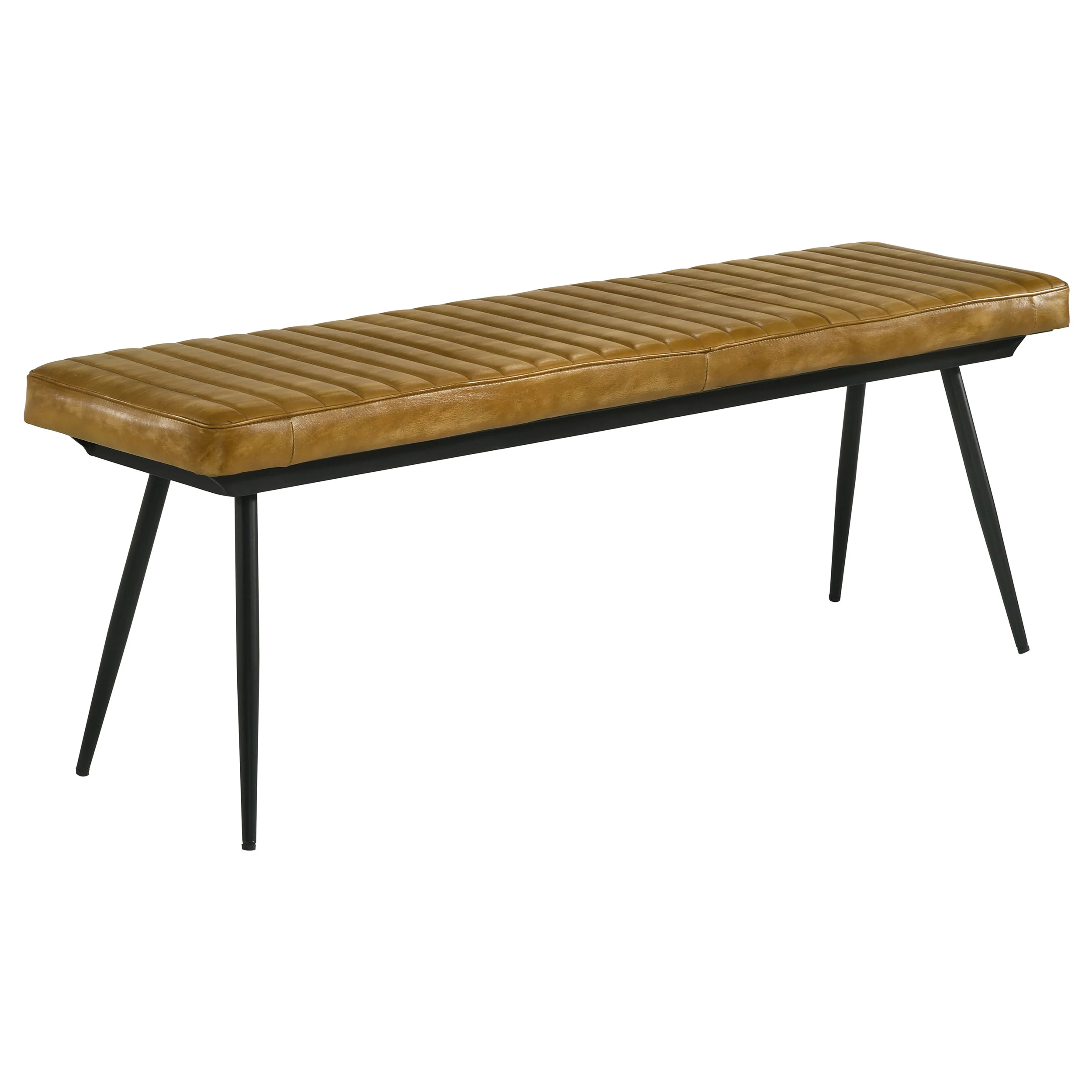 Misty - Leather Upholstered Dining Bench - Antique Camel - Image 8