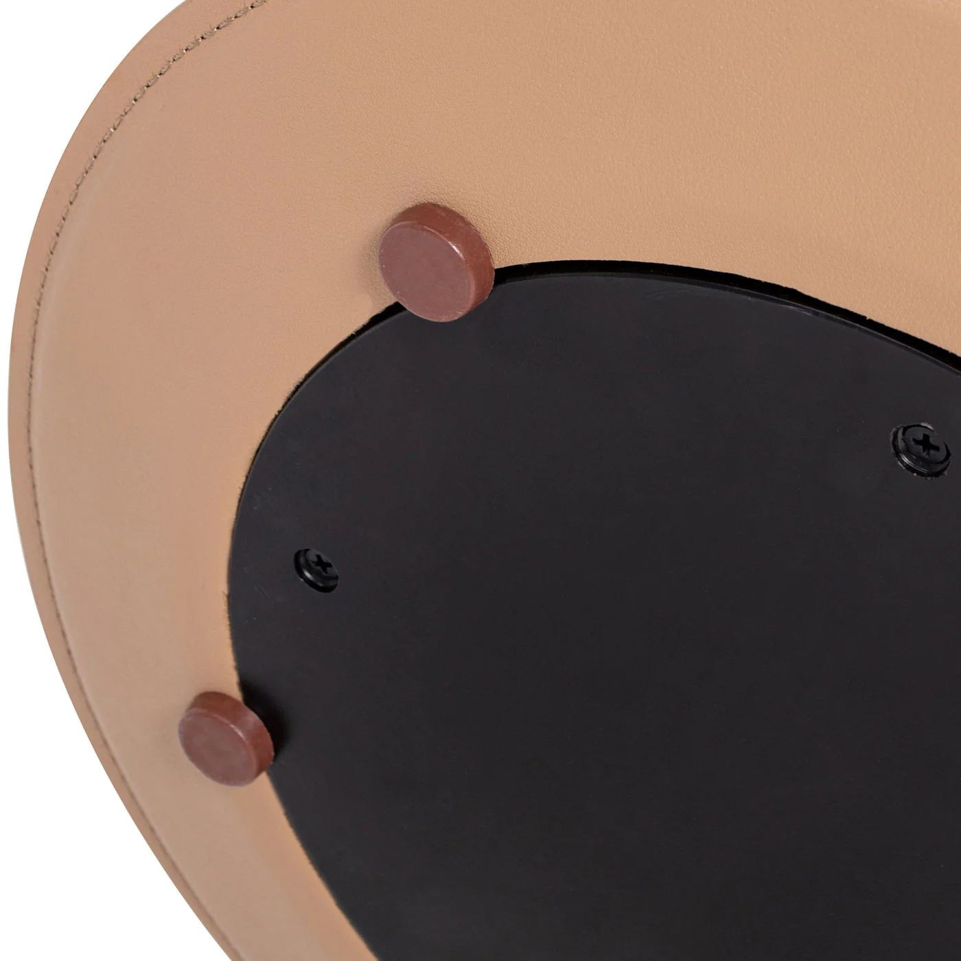 Mode - Leatherette Round C-Shaped Sofa Side Table - Saddle Brown - Image 5