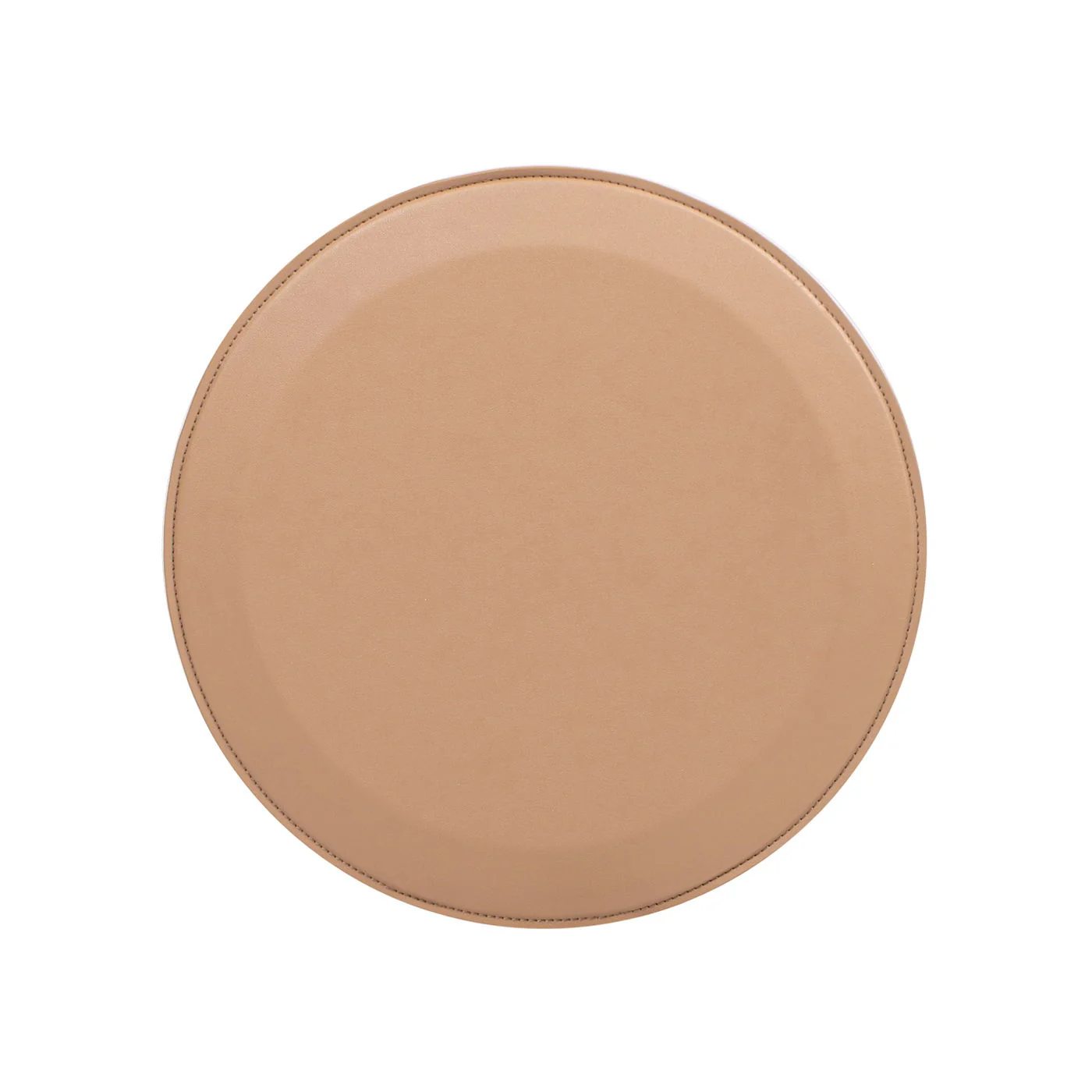 Mode - Leatherette Round C-Shaped Sofa Side Table - Saddle Brown - Image 6