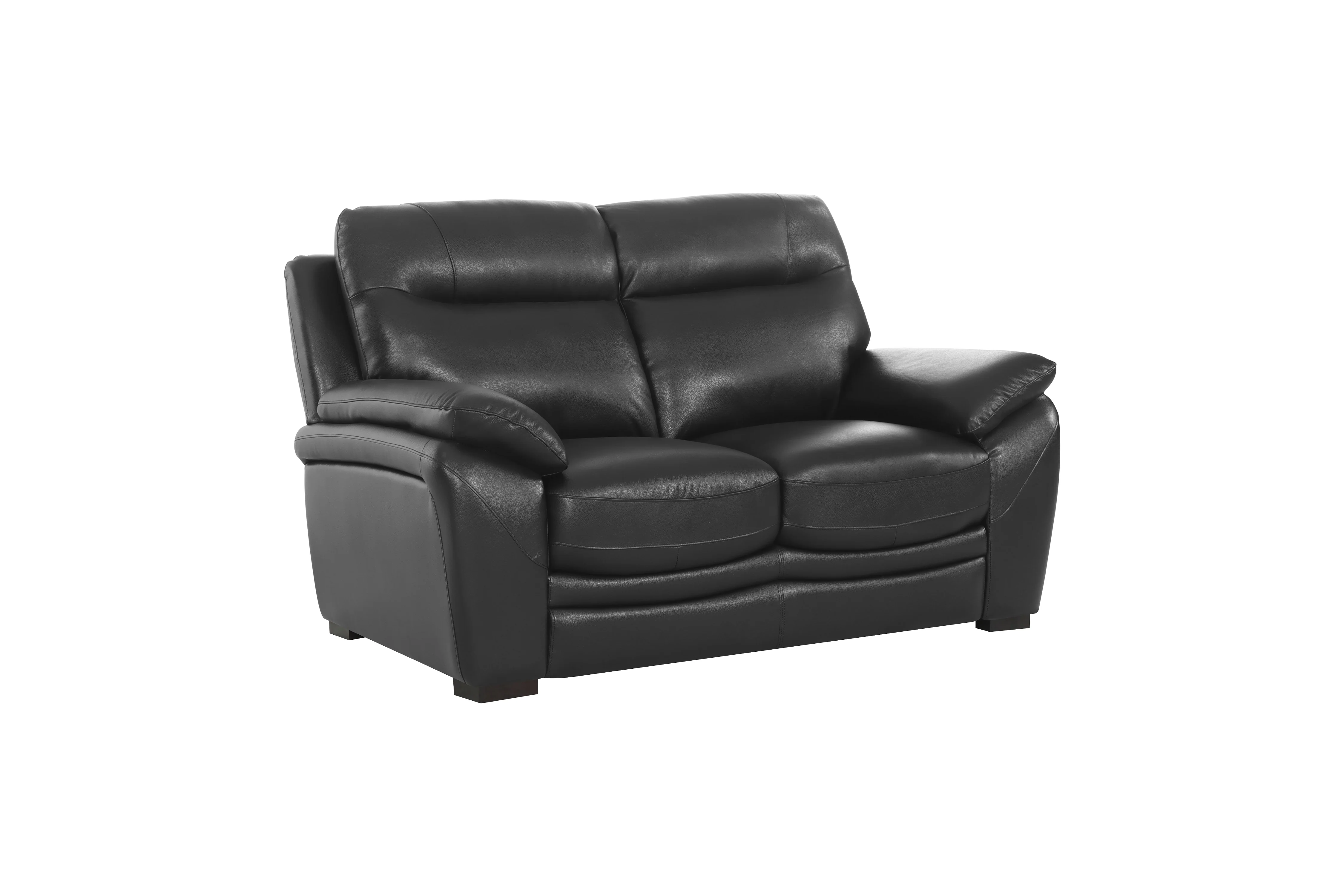 Modern Black Top Grain Leather 3-Piece Living Room Set with Sofa, Loveseat & Chair - Image 7