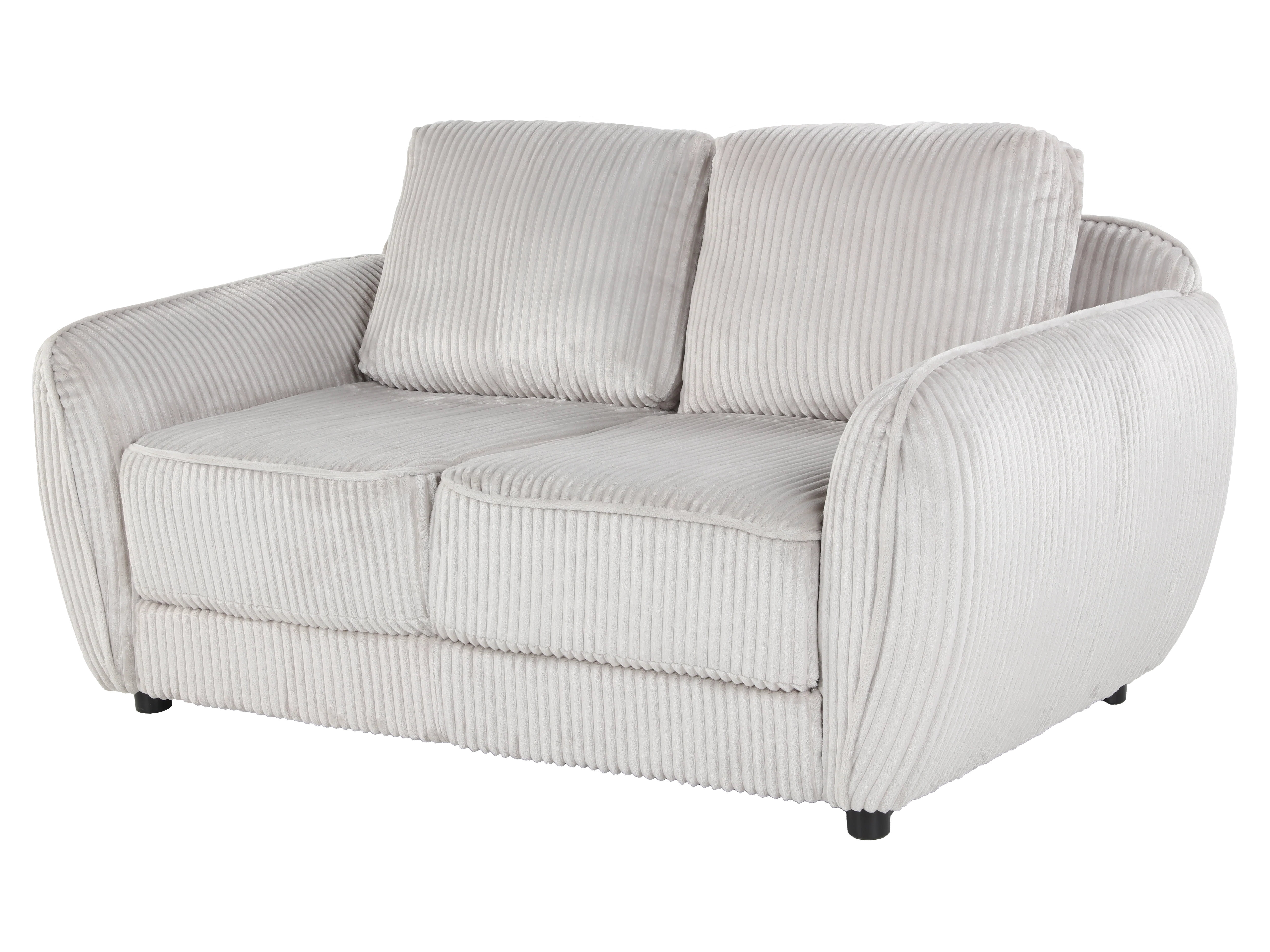 Modern Cream Corduroy 4-Piece Living Room Set (Sofa, Loveseat, Chair & Ottoman) - Image 6