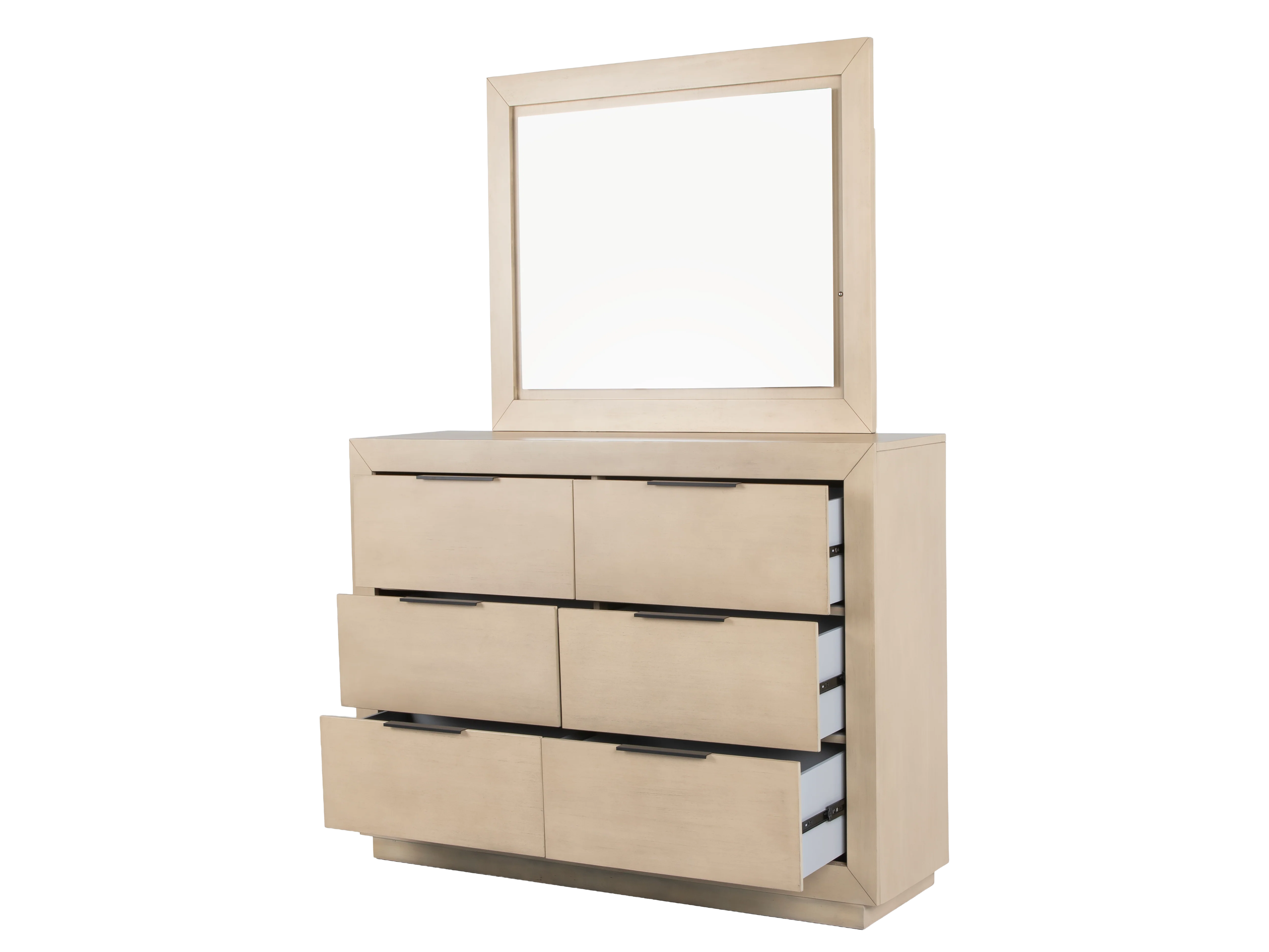 Modern Light Gray Upholstered 6-Piece Bedroom Set - Image 6
