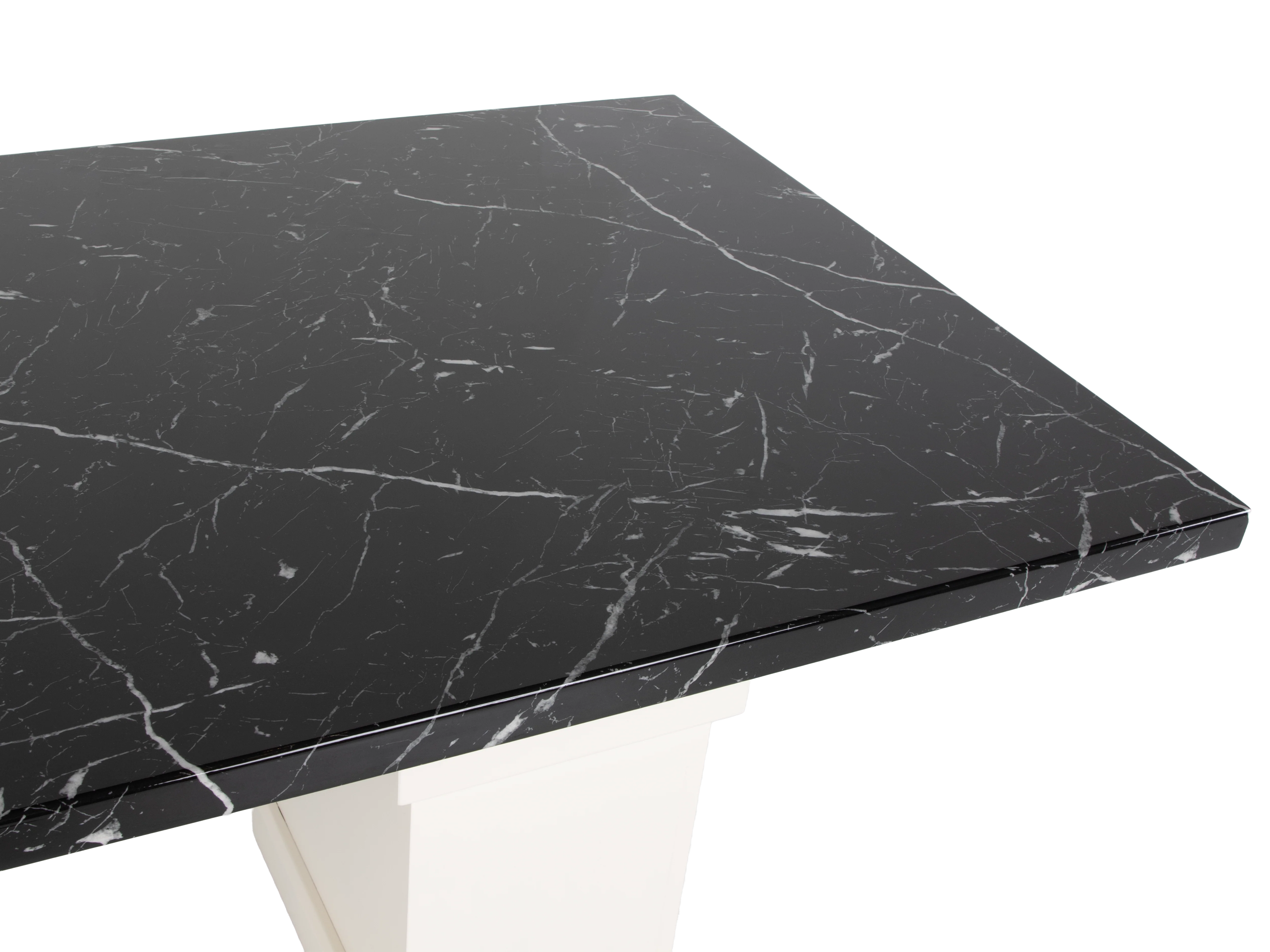 Parisian Elegance 7-Piece Dining Set with Black Top and White Pedestal Base - Image 4