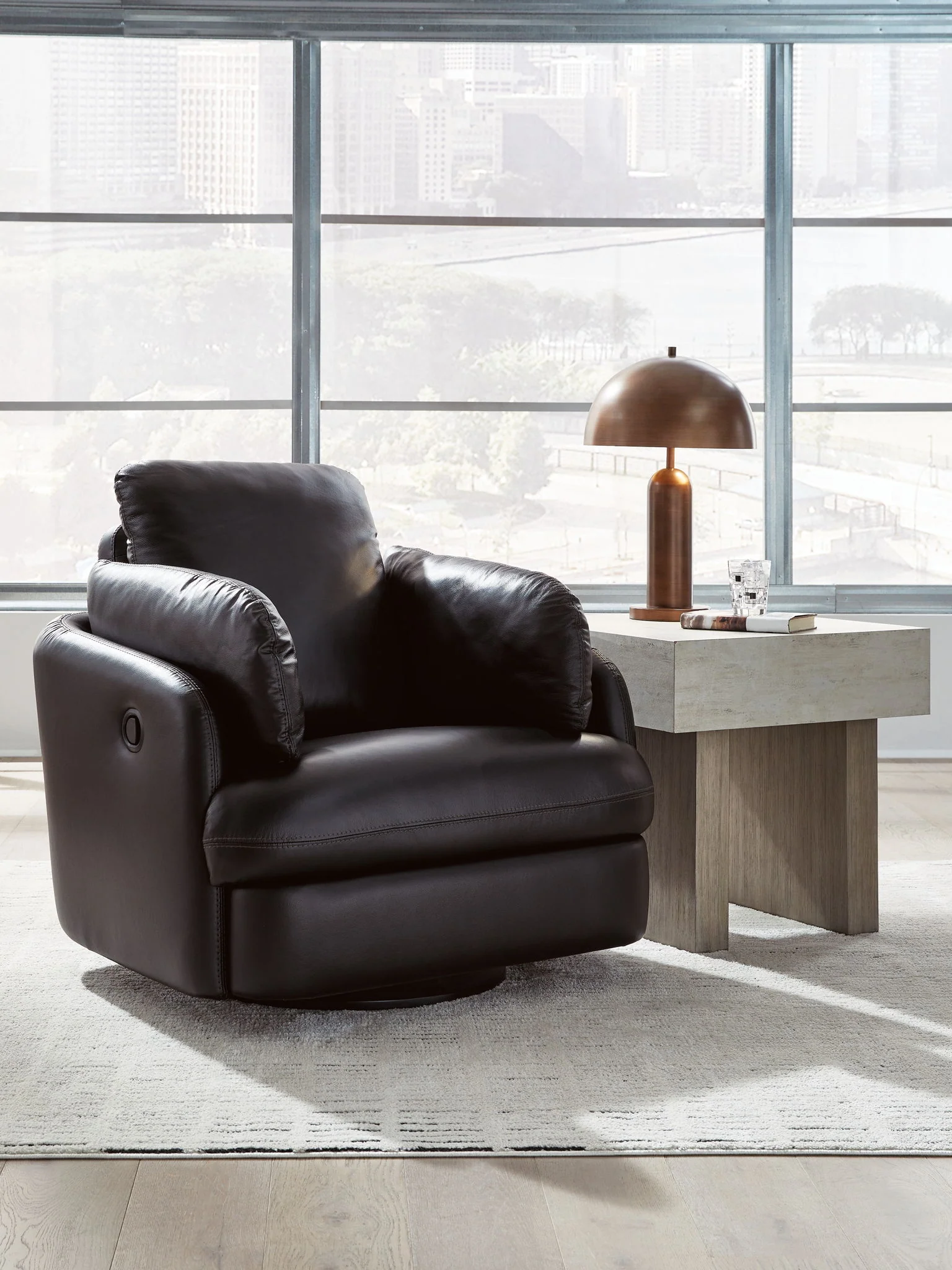 Modmax II - Swivel Glider Recliner - Black - Image 3