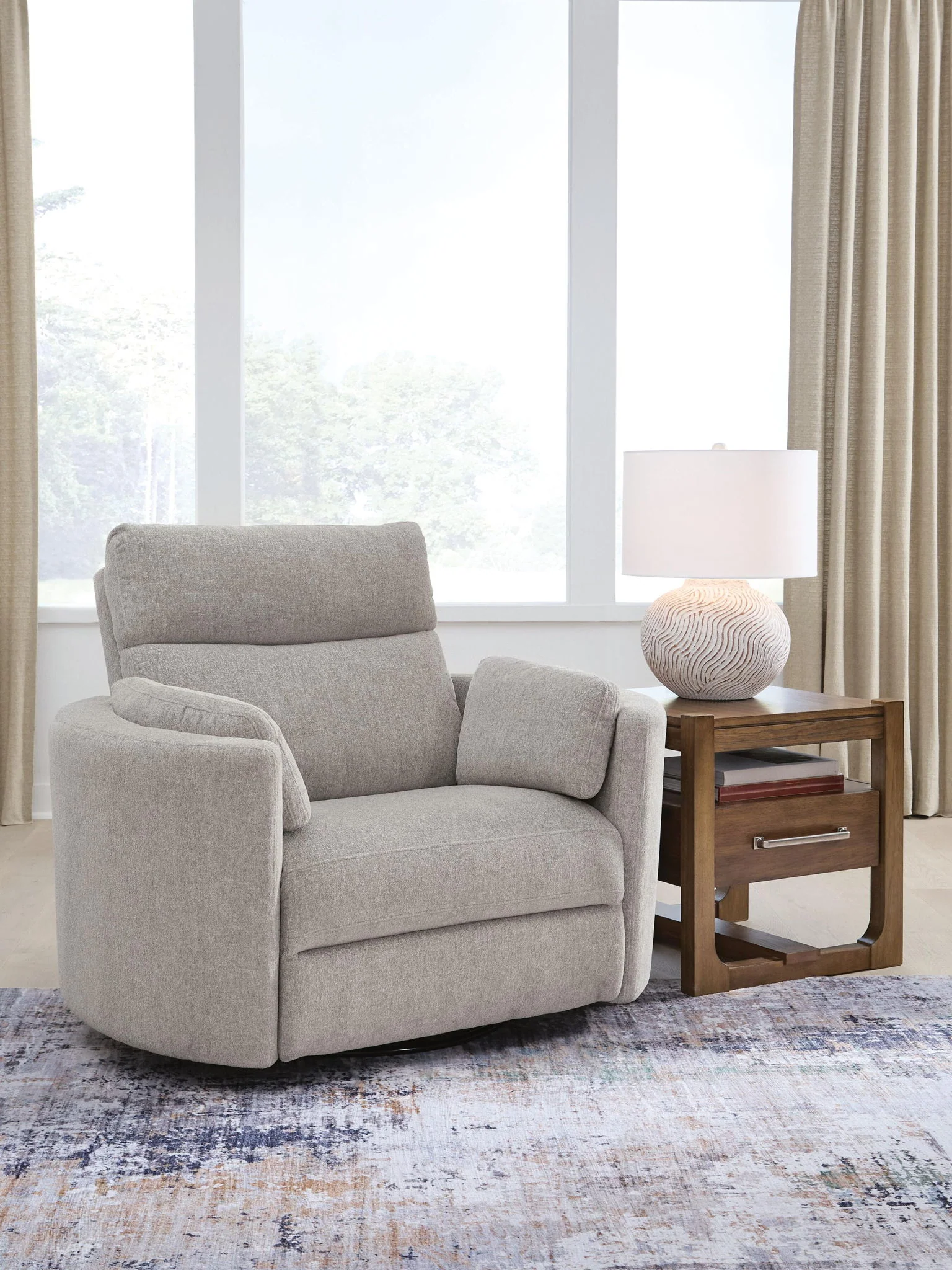 ModMax Luxe - Swivel Glider Power Recliner - Flint - Image 2