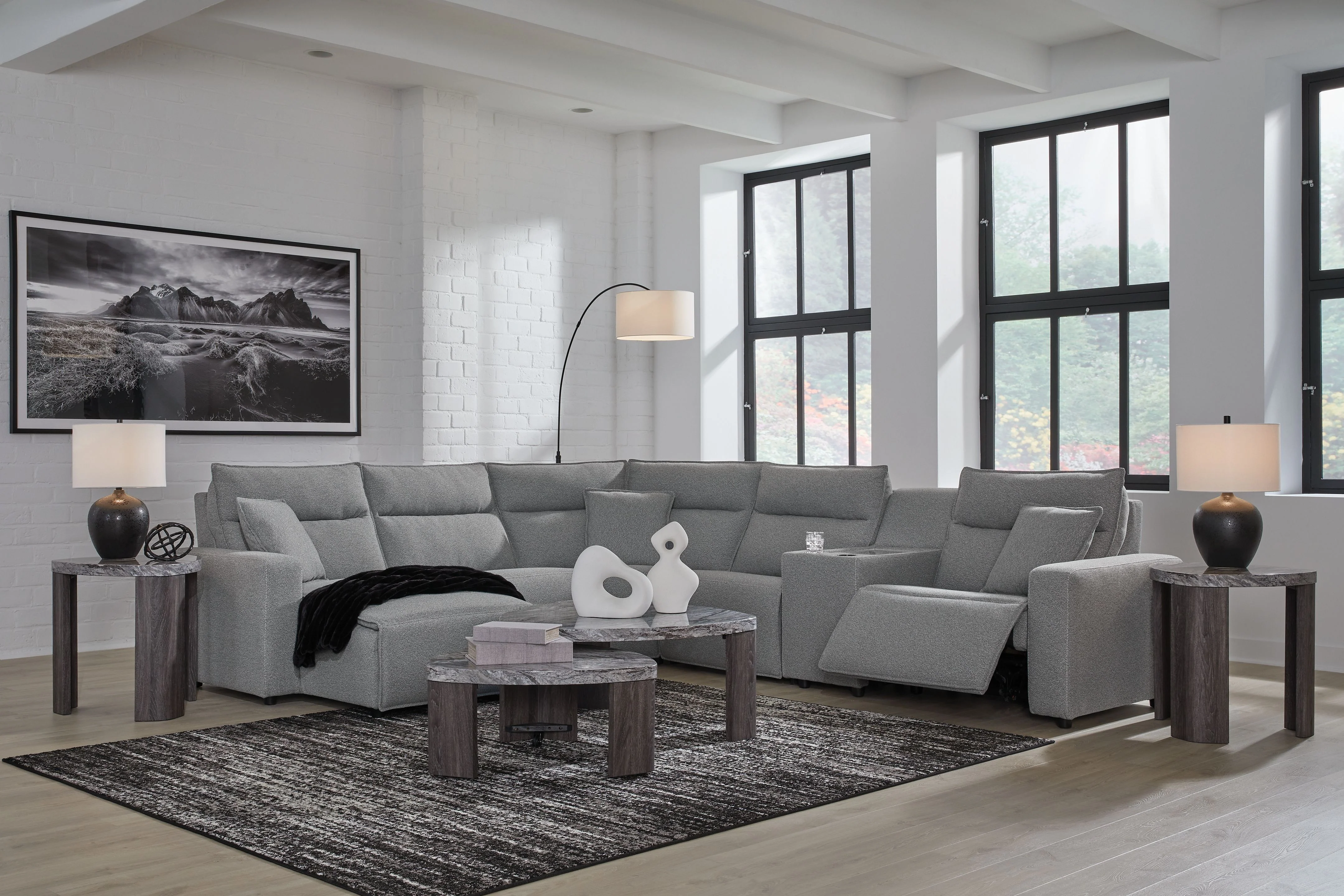Modmax II - Reclining Sectional - Salt And Pepper - Image 24
