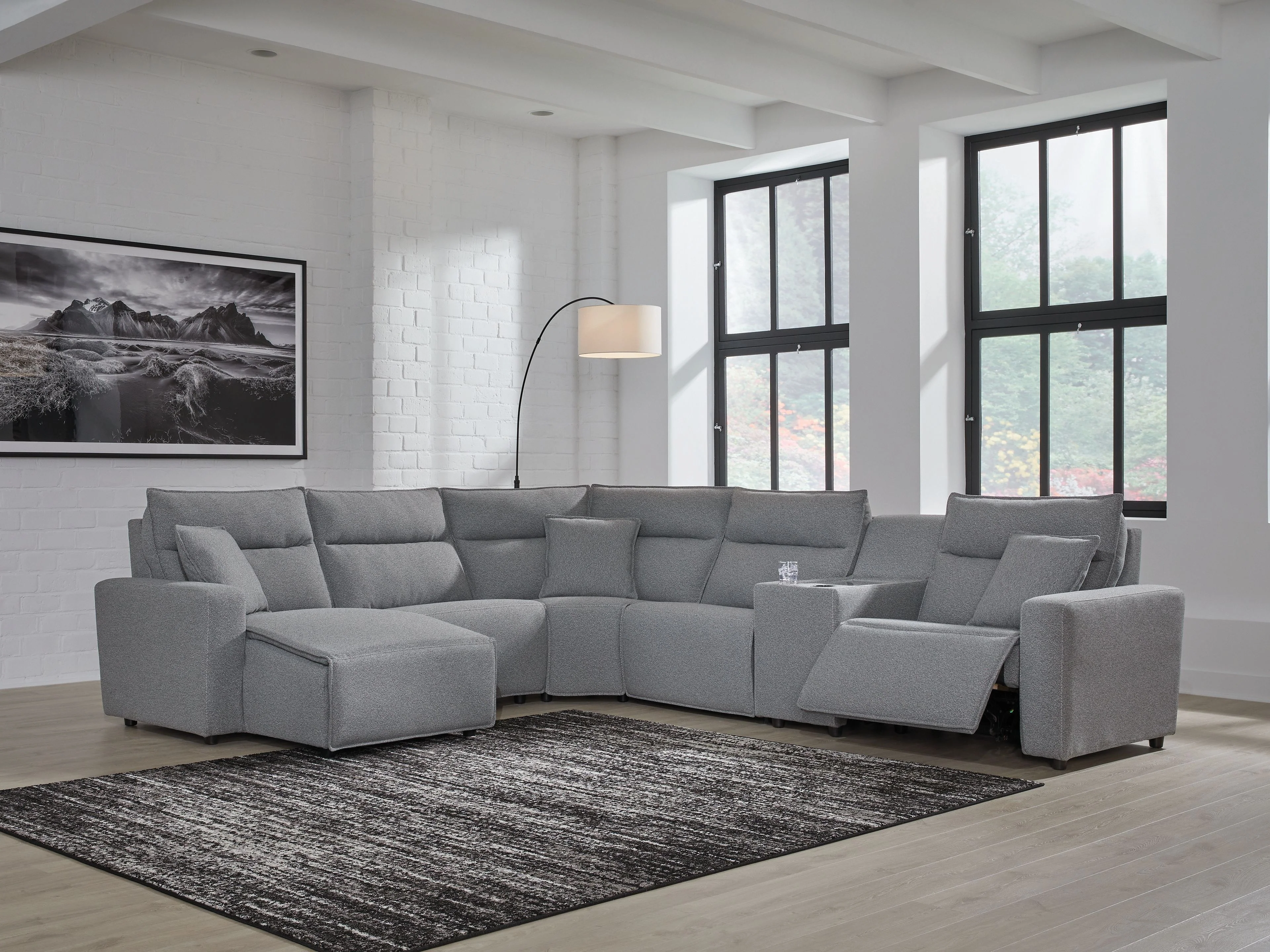 Modmax II - Reclining Sectional - Salt And Pepper - Image 29