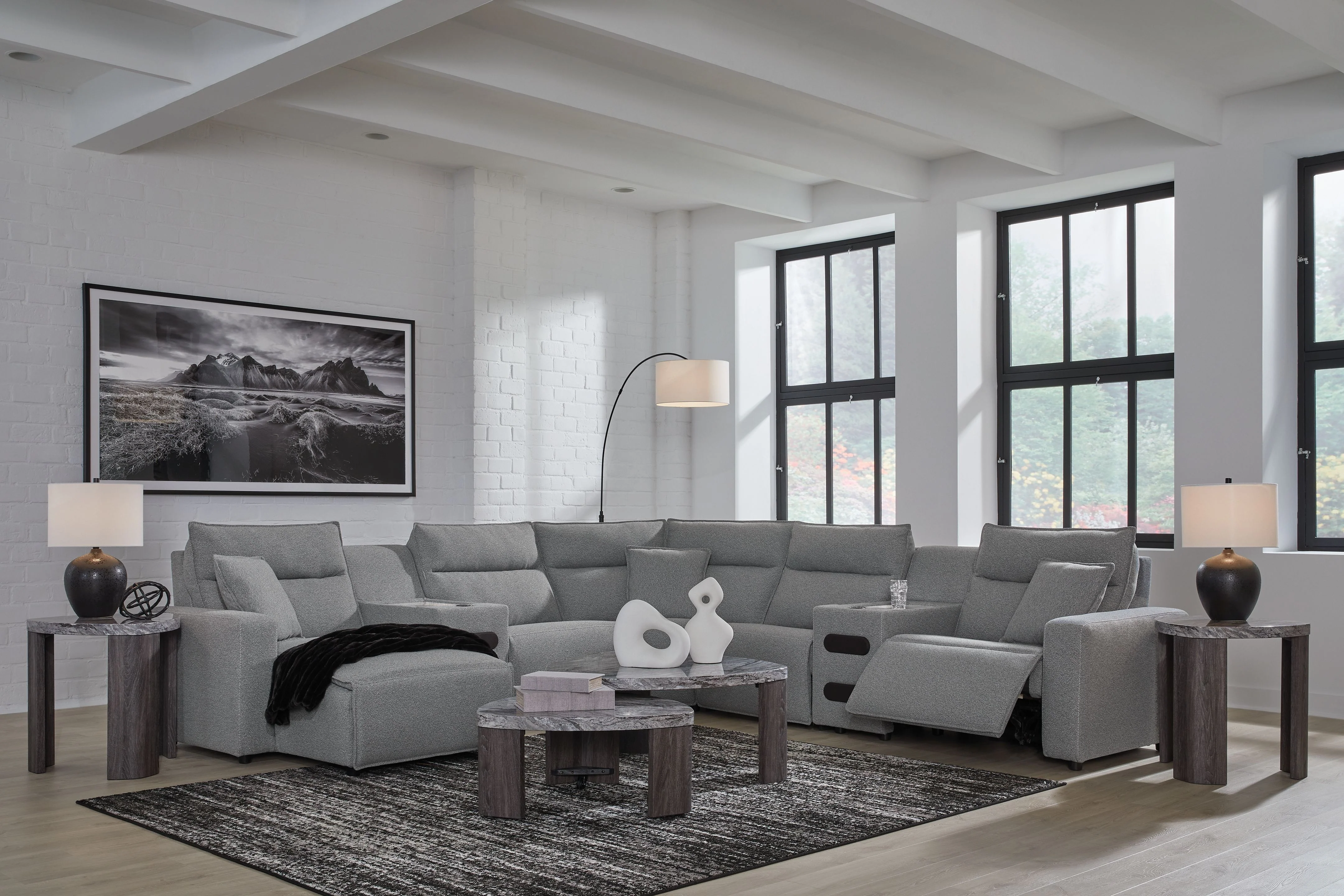 Modmax II - Reclining Sectional - Salt And Pepper - Image 40