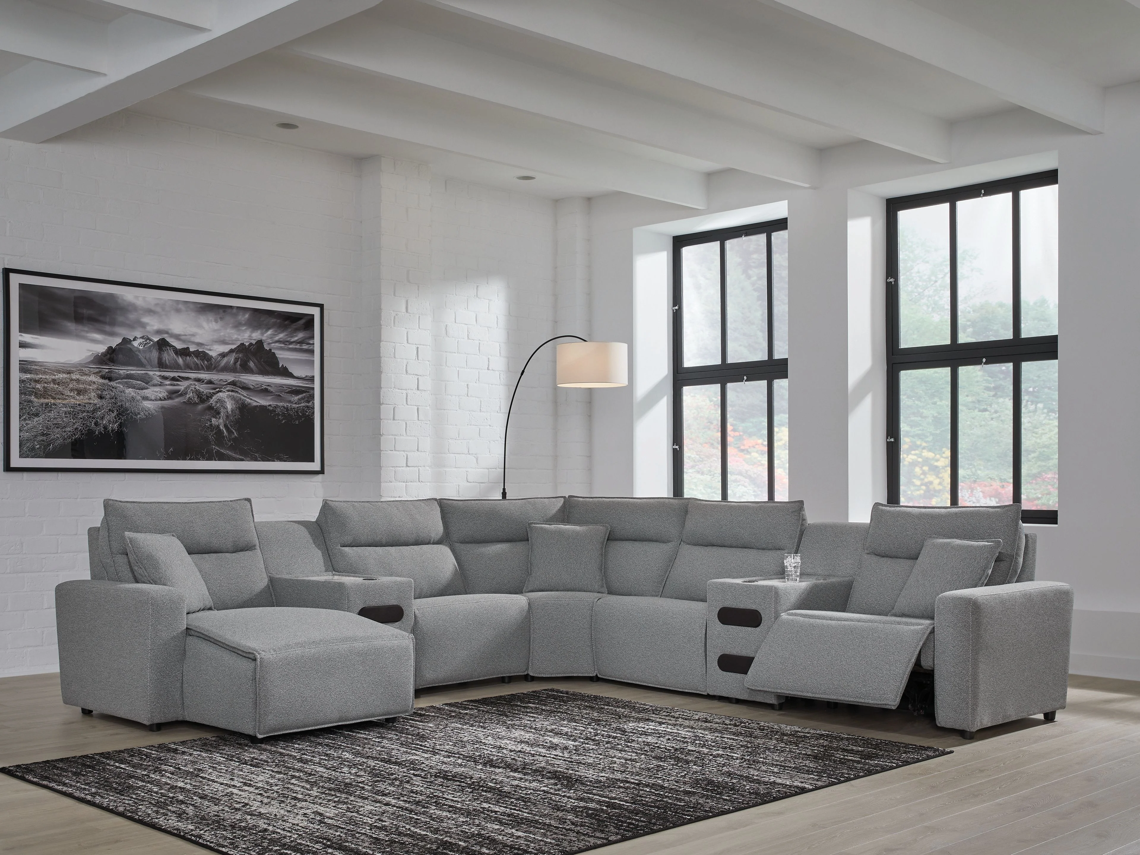 Modmax II - Reclining Sectional - Salt And Pepper - Image 44